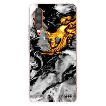 Picasee silikónový prehľadný obal pre Huawei P30 - Black Gold 2