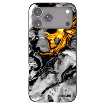 Picasee silikónový čierny obal pre Apple iPhone 17 Pro Max - Black Gold 2