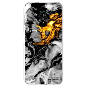 Picasee silikónový prehľadný obal pre Xiaomi Redmi Note 9S - Black Gold 2