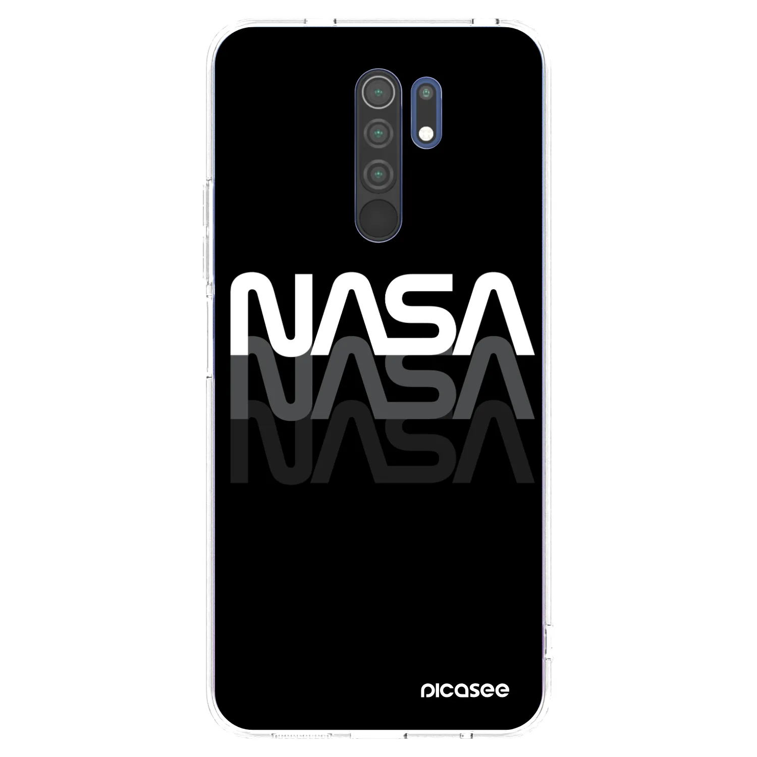 Picasee silikónový prehľadný obal pre Xiaomi Redmi 9 - NASA Triple