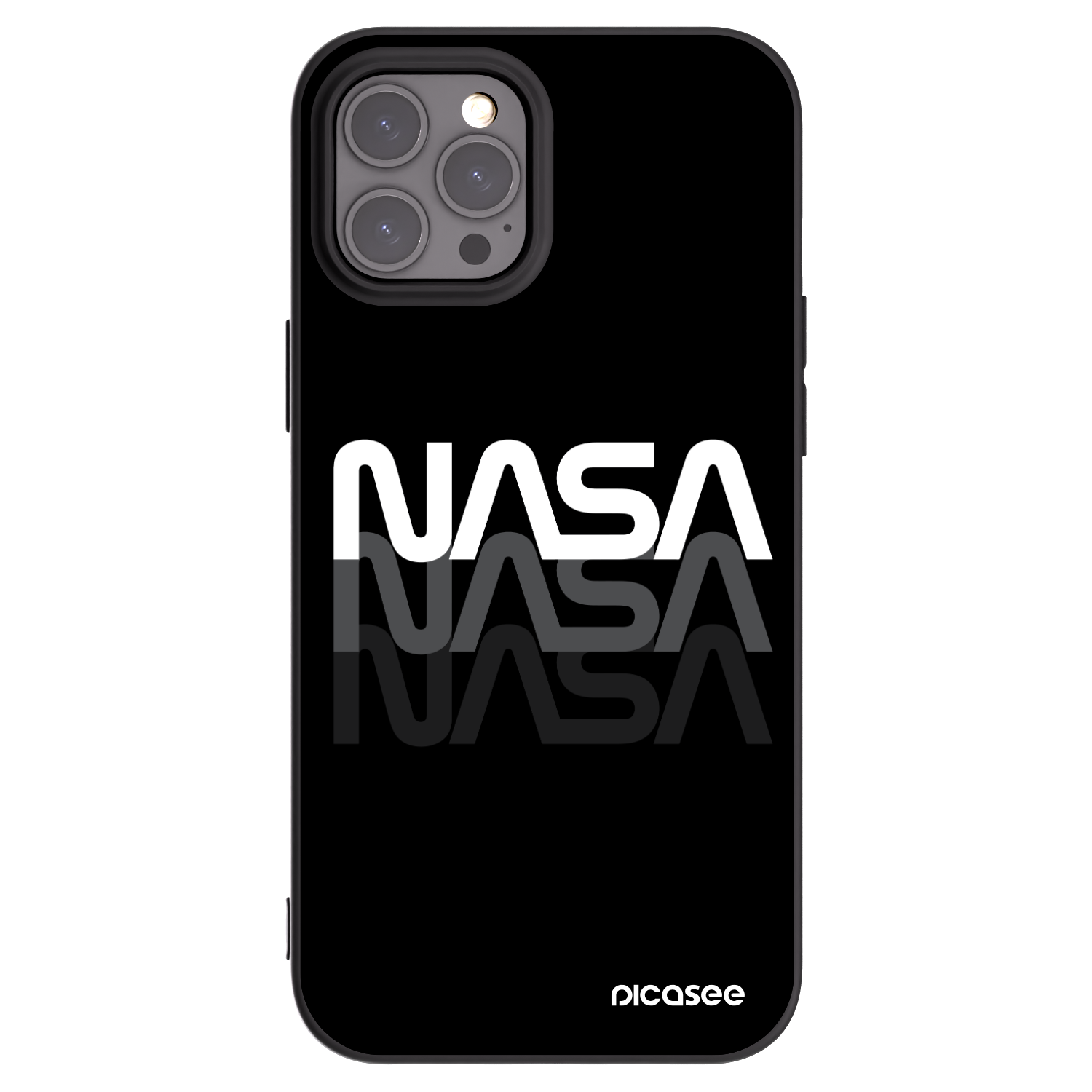 Picasee silikónový čierny obal pre Apple iPhone 12 Pro Max - NASA Triple