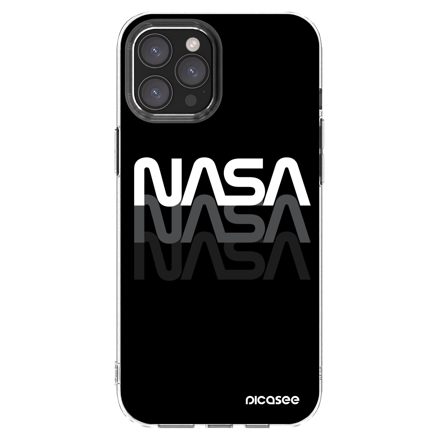 Picasee silikónový prehľadný obal pre Apple iPhone 12 Pro Max - NASA Triple
