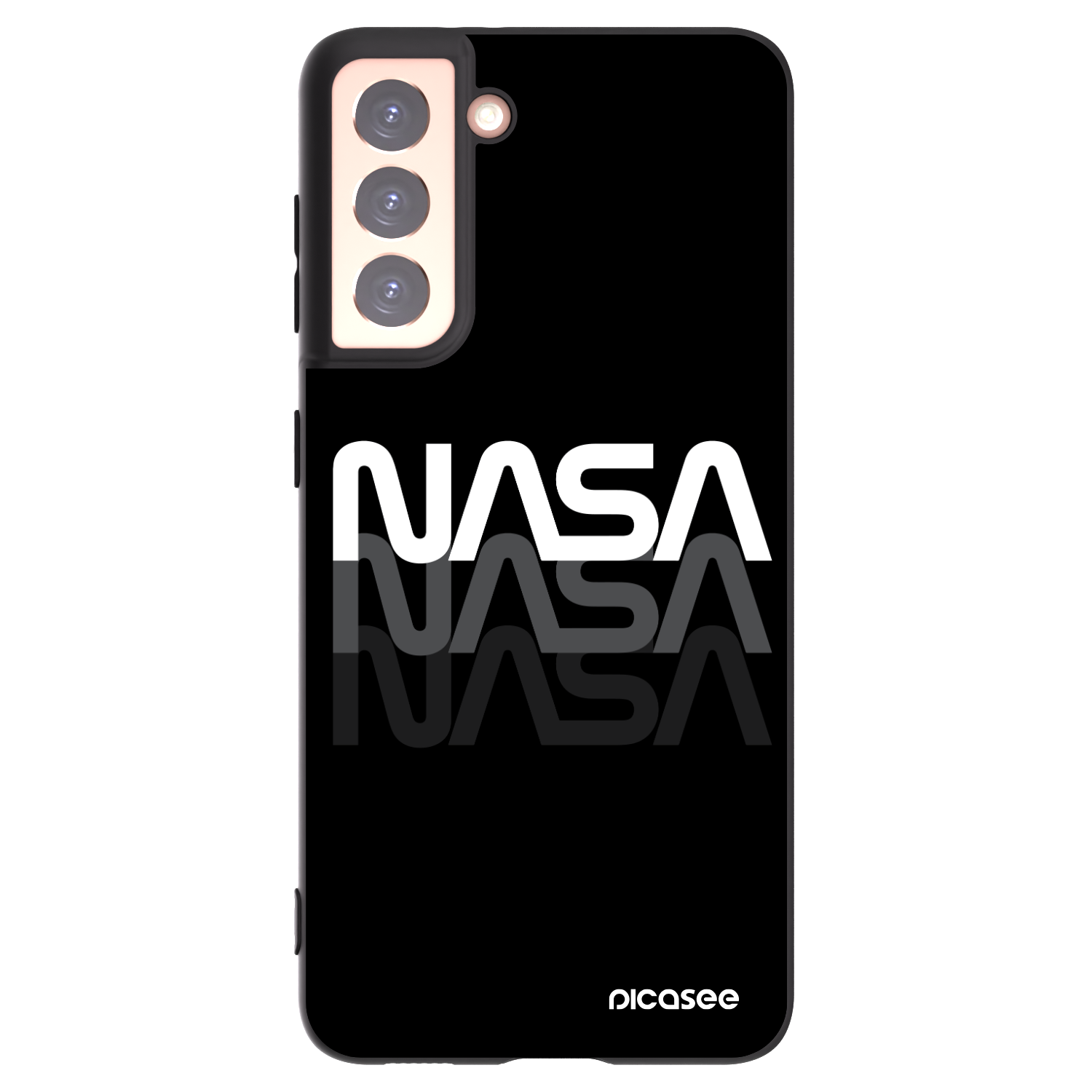 Silikónový čierny obal pre Samsung Galaxy S21 5G G991B - NASA Triple