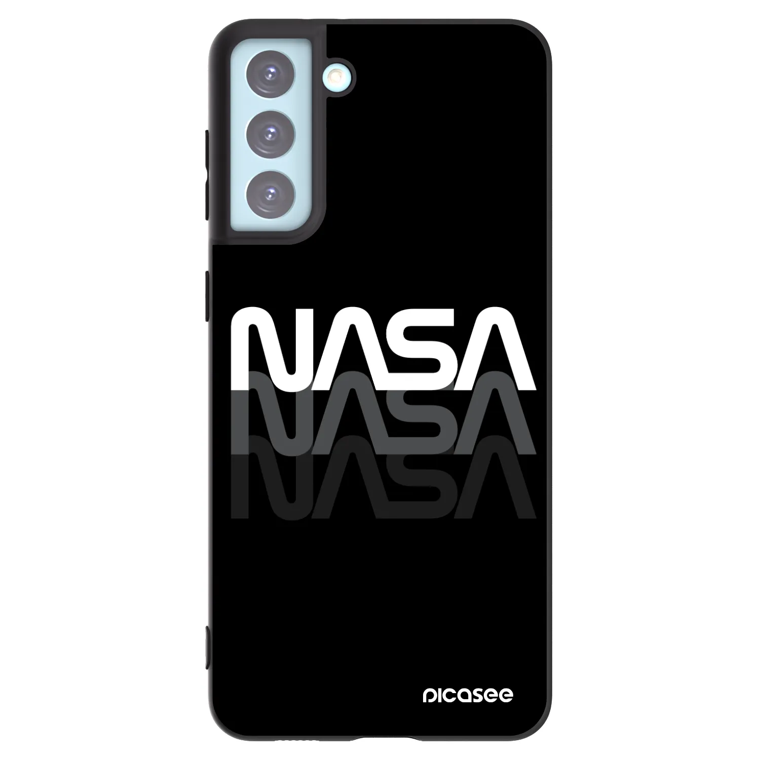 Picasee silikónový čierny obal pre Samsung Galaxy S21+ 5G G996F - NASA Triple