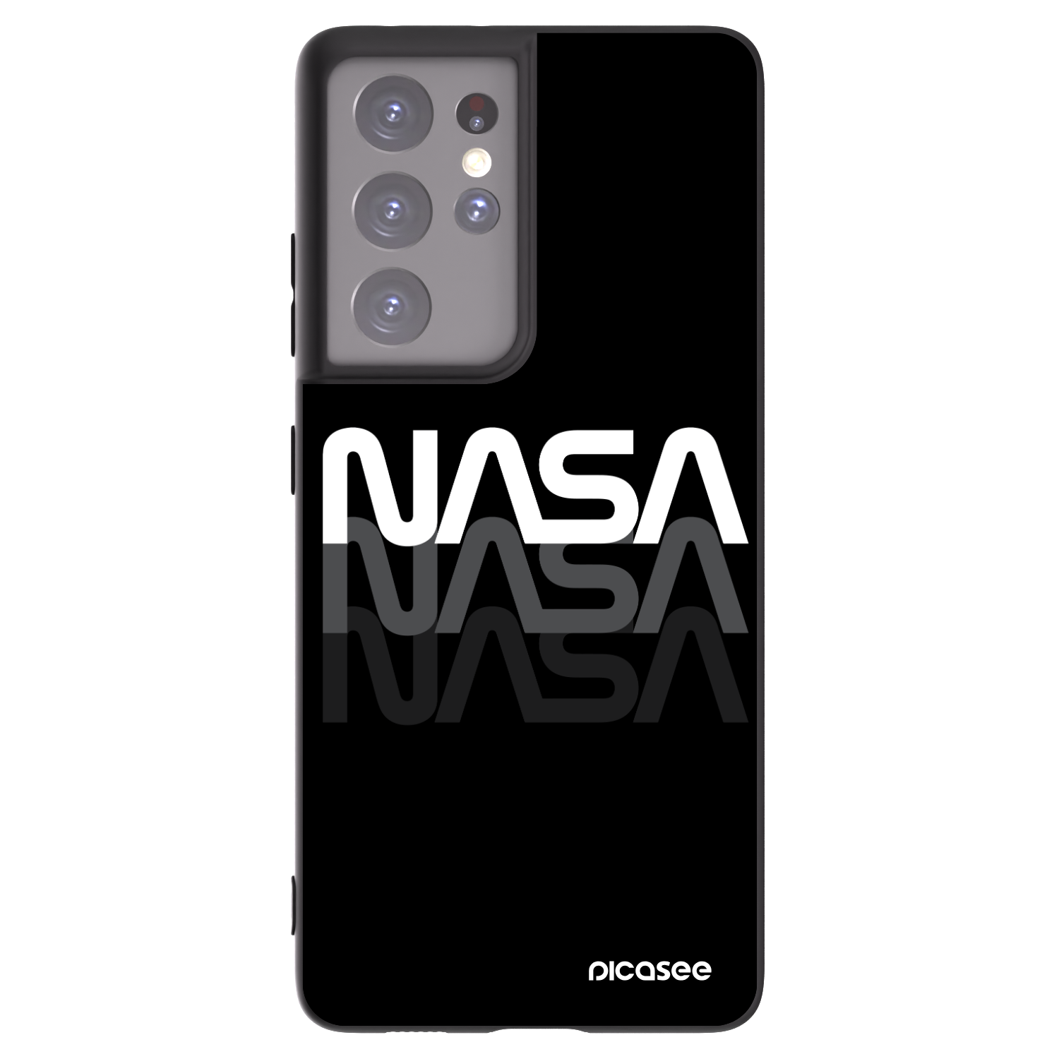 Picasee silikónový čierny obal pre Samsung Galaxy S21 Ultra 5G G998B - NASA Triple