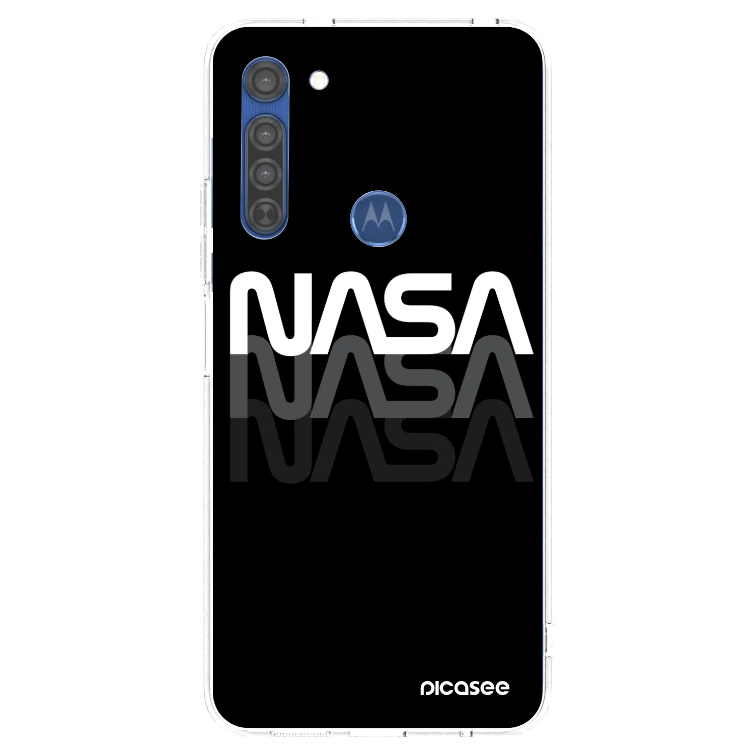 Picasee silikónový prehľadný obal pre Motorola Moto G8 - NASA Triple