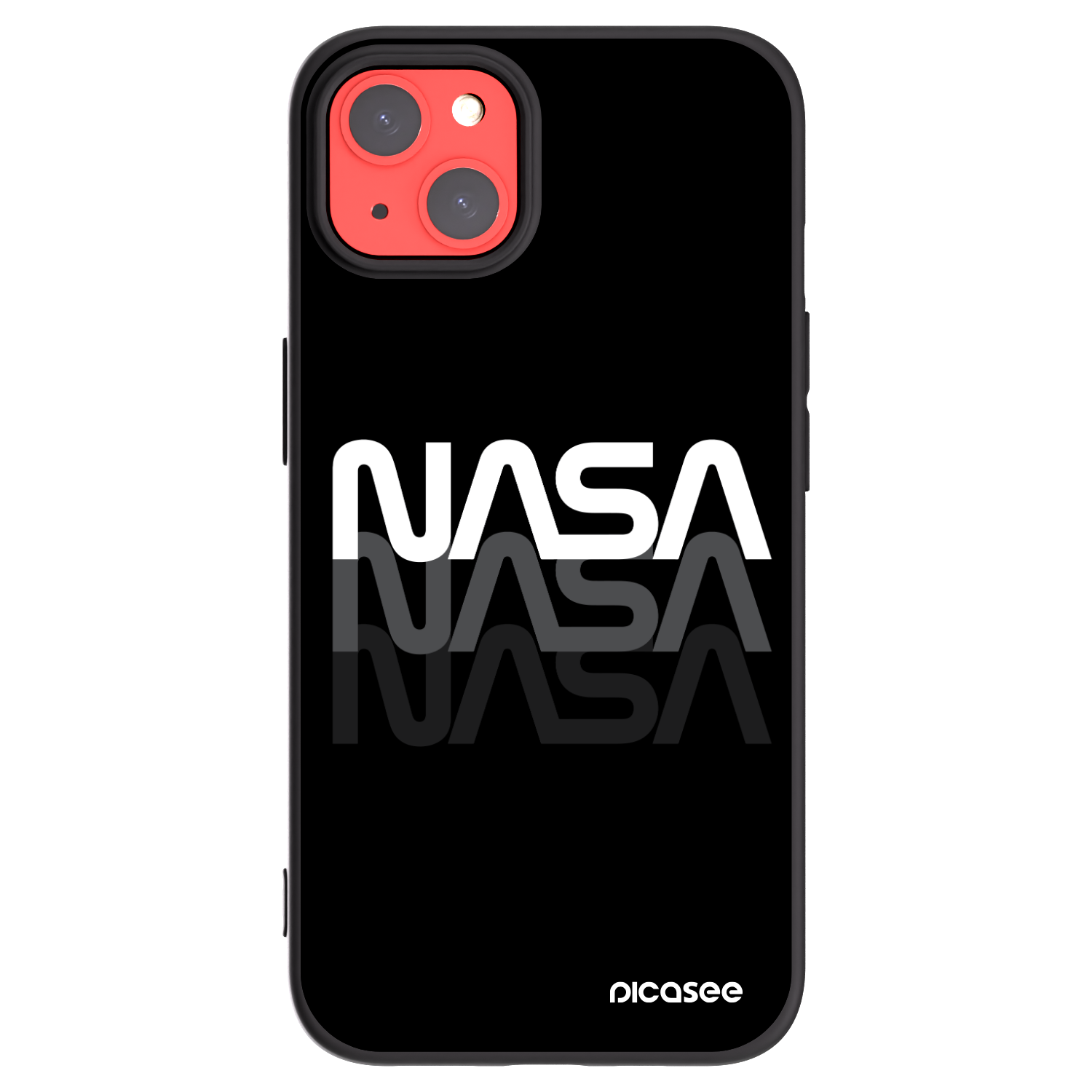 Picasee silikónový čierny obal pre Apple iPhone 13 - NASA Triple