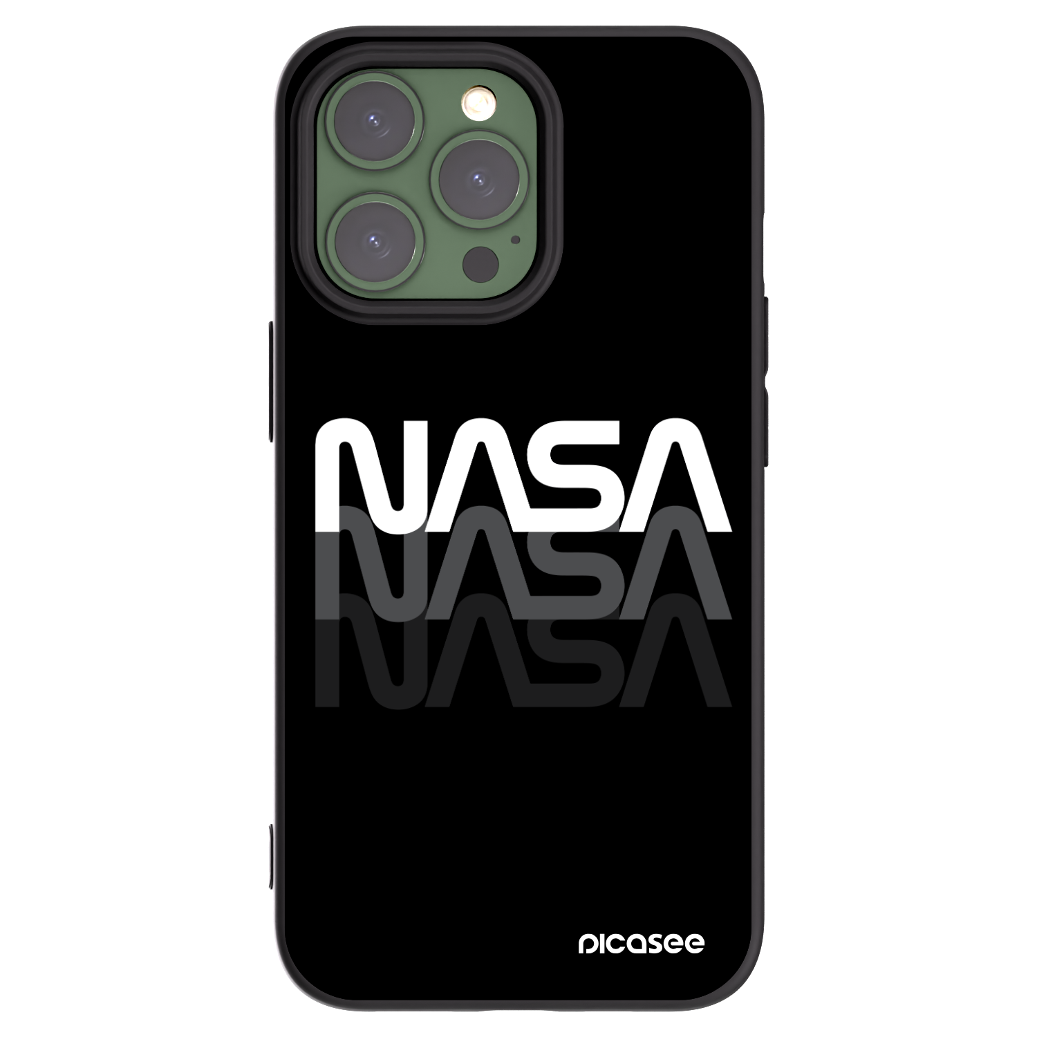 Picasee silikónový čierny obal pre Apple iPhone 13 Pro - NASA Triple