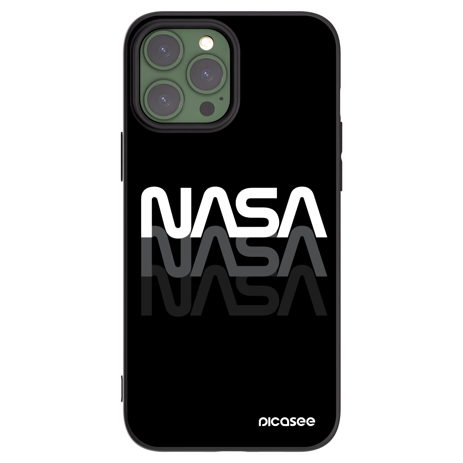 Silikónový čierny obal pre Apple iPhone 13 Pro Max - NASA Triple