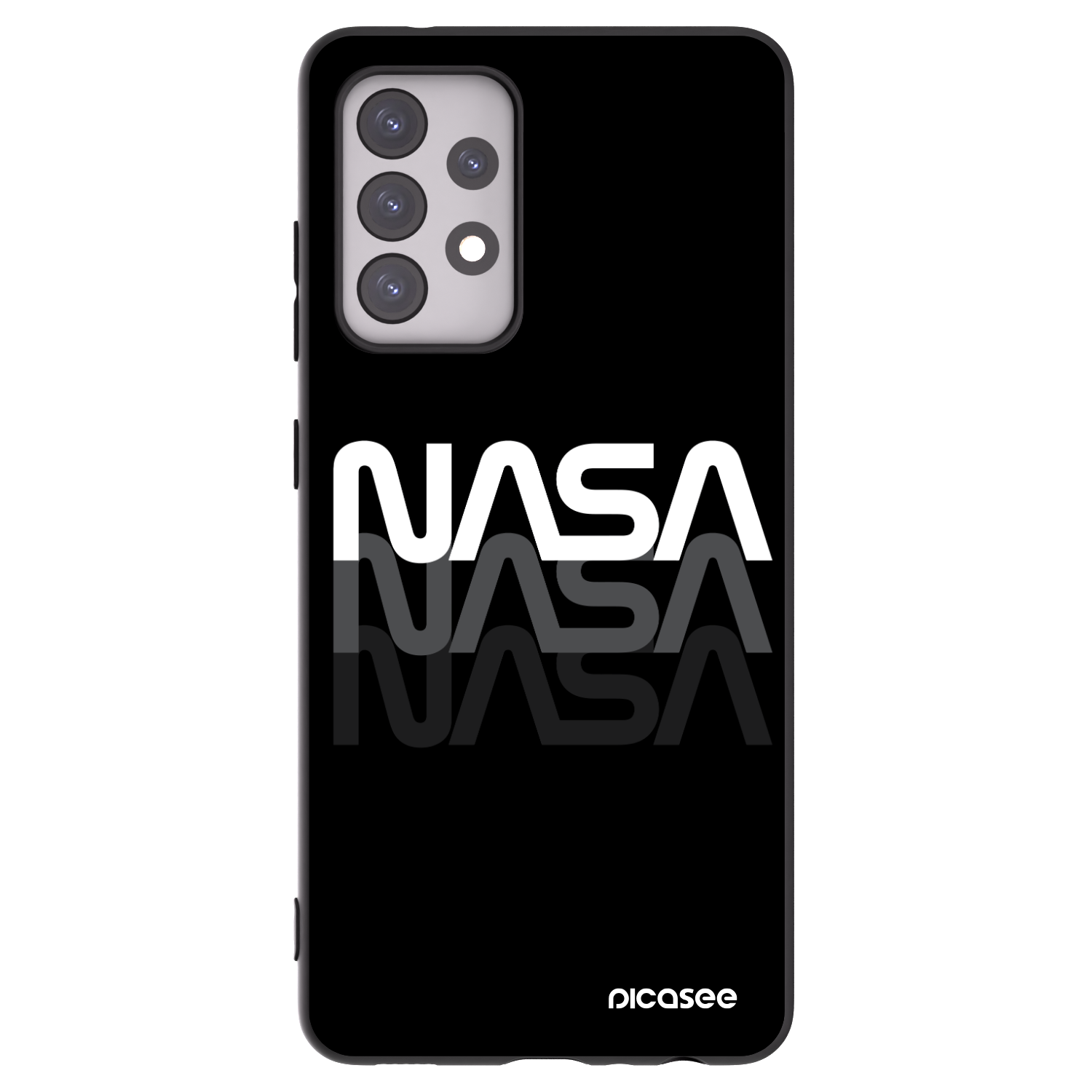 Picasee silikónový čierny obal pre Samsung Galaxy A52s 5G A528B - NASA Triple