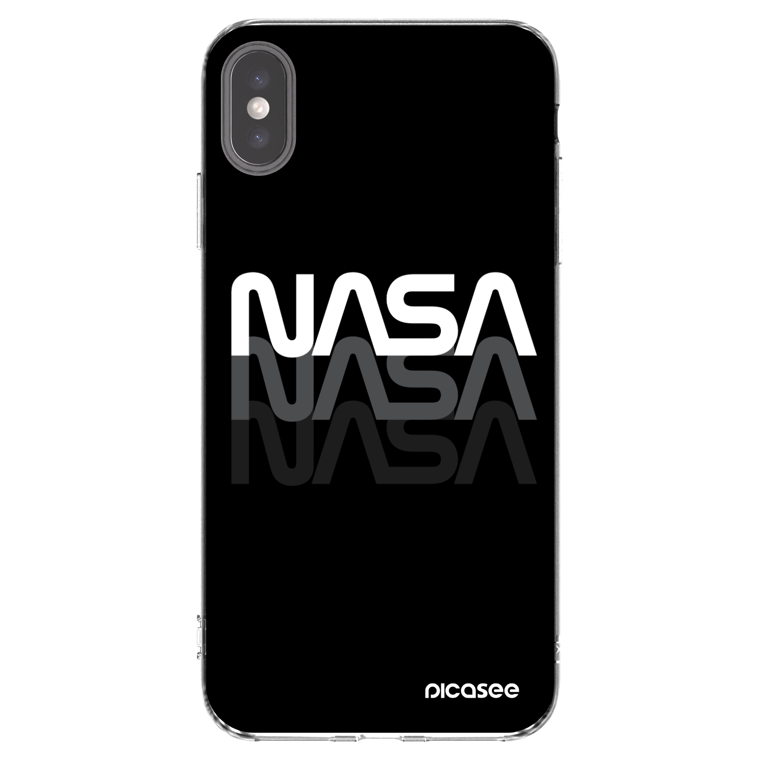 Picasee silikónový prehľadný obal pre Apple iPhone XS Max - NASA Triple