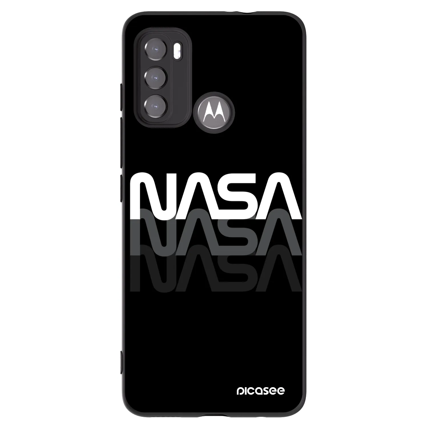 Picasee silikónový čierny obal pre Motorola Moto G60 - NASA Triple