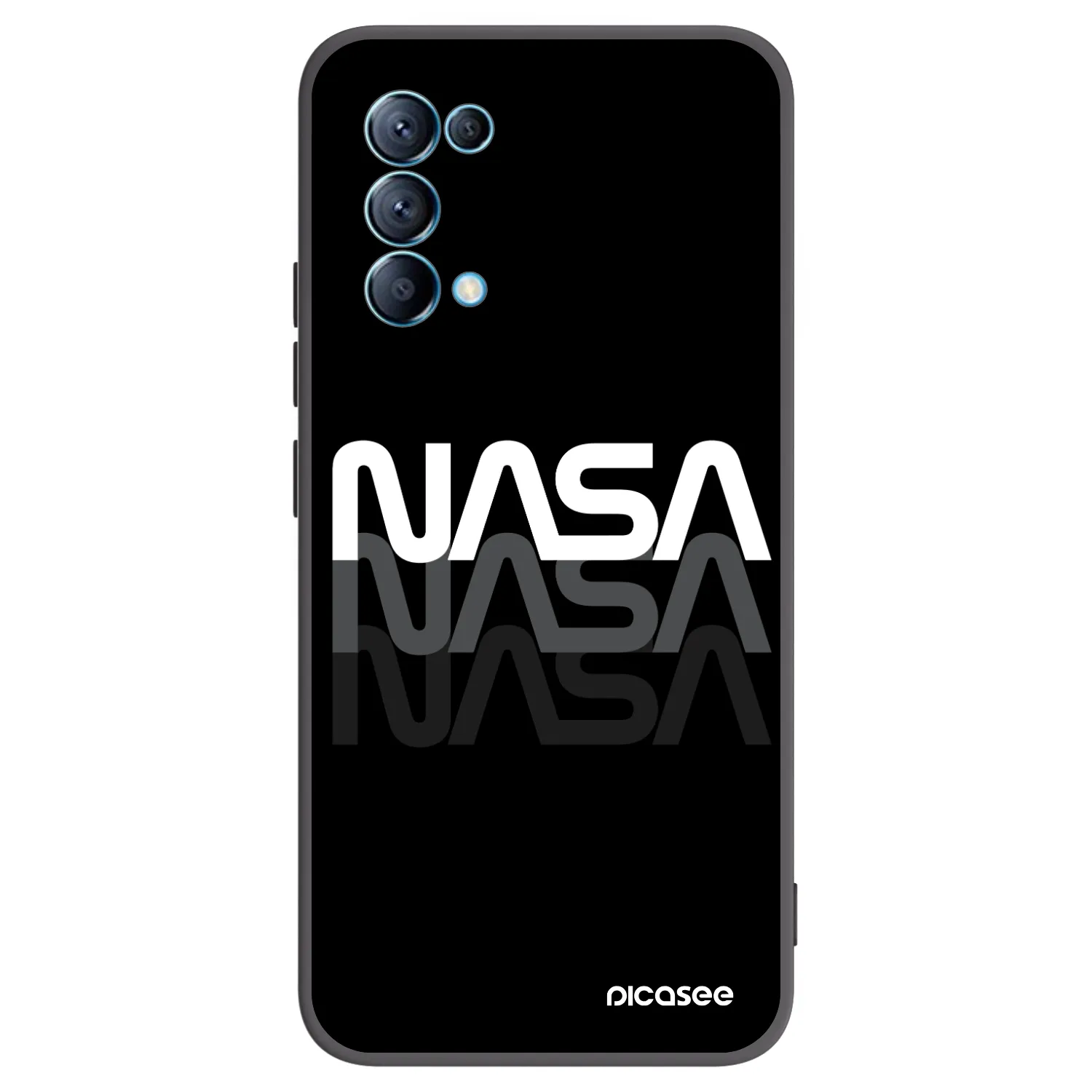 Picasee silikónový čierny obal pre OPPO Reno 5 5G - NASA Triple