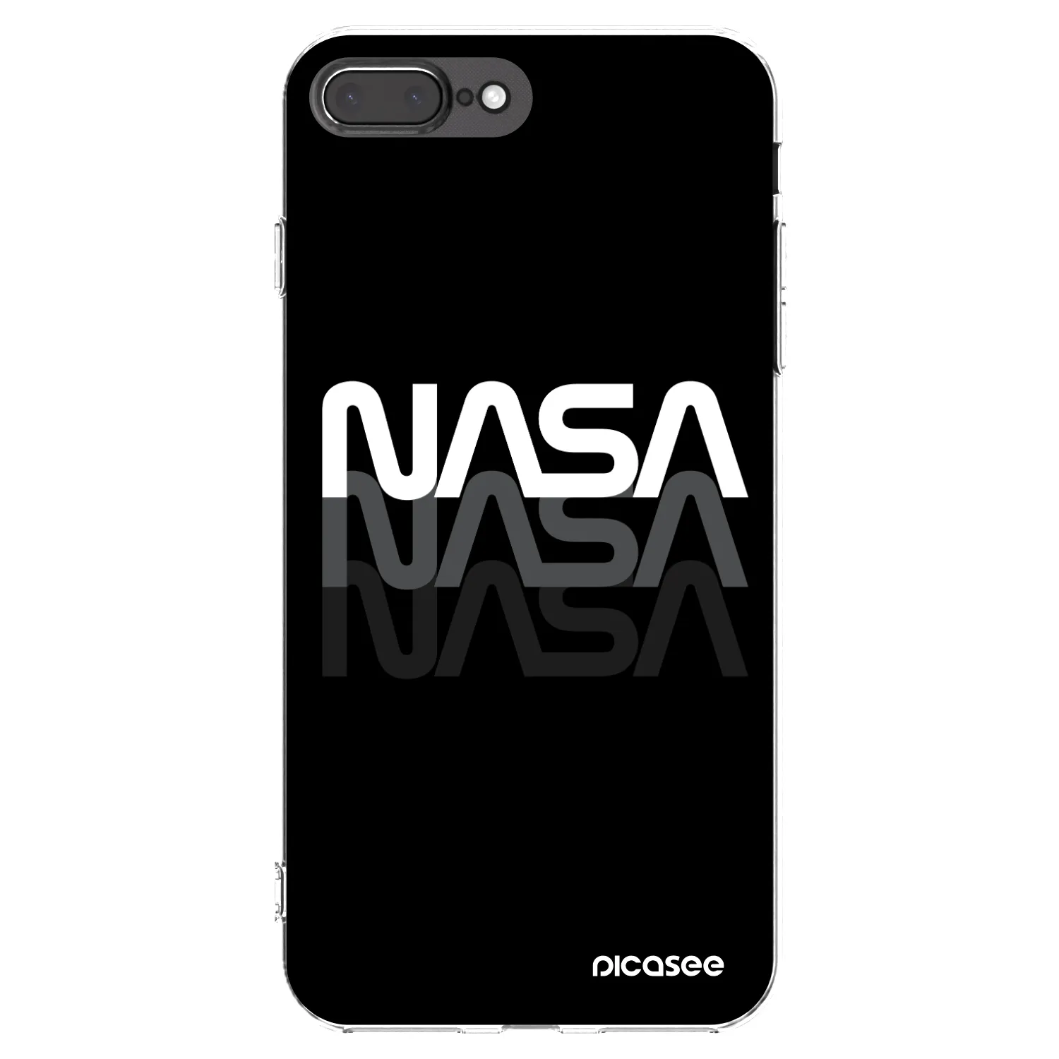 Picasee silikónový prehľadný obal pre Apple iPhone 8 Plus - NASA Triple