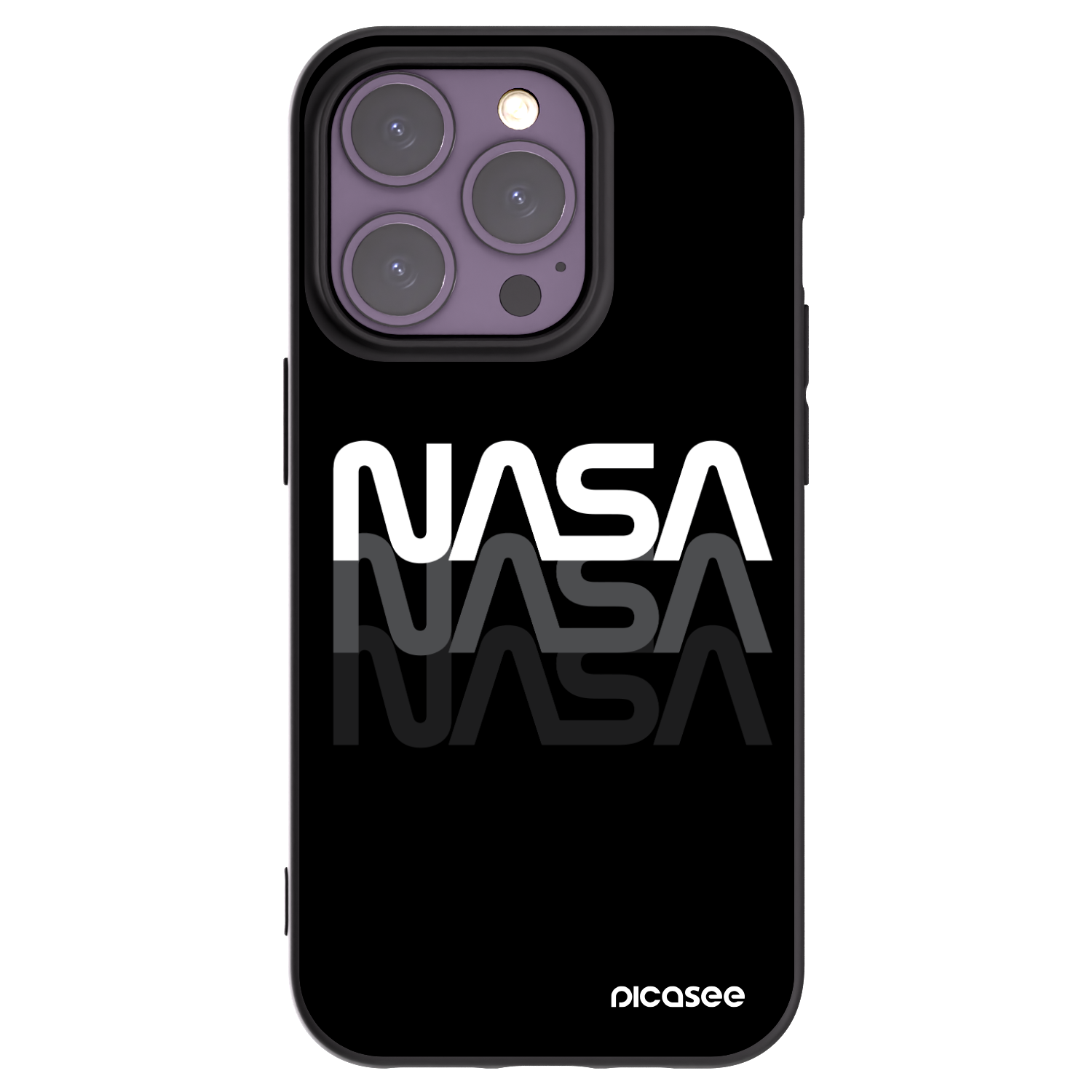 Picasee silikónový čierny obal pre Apple iPhone 14 Pro - NASA Triple