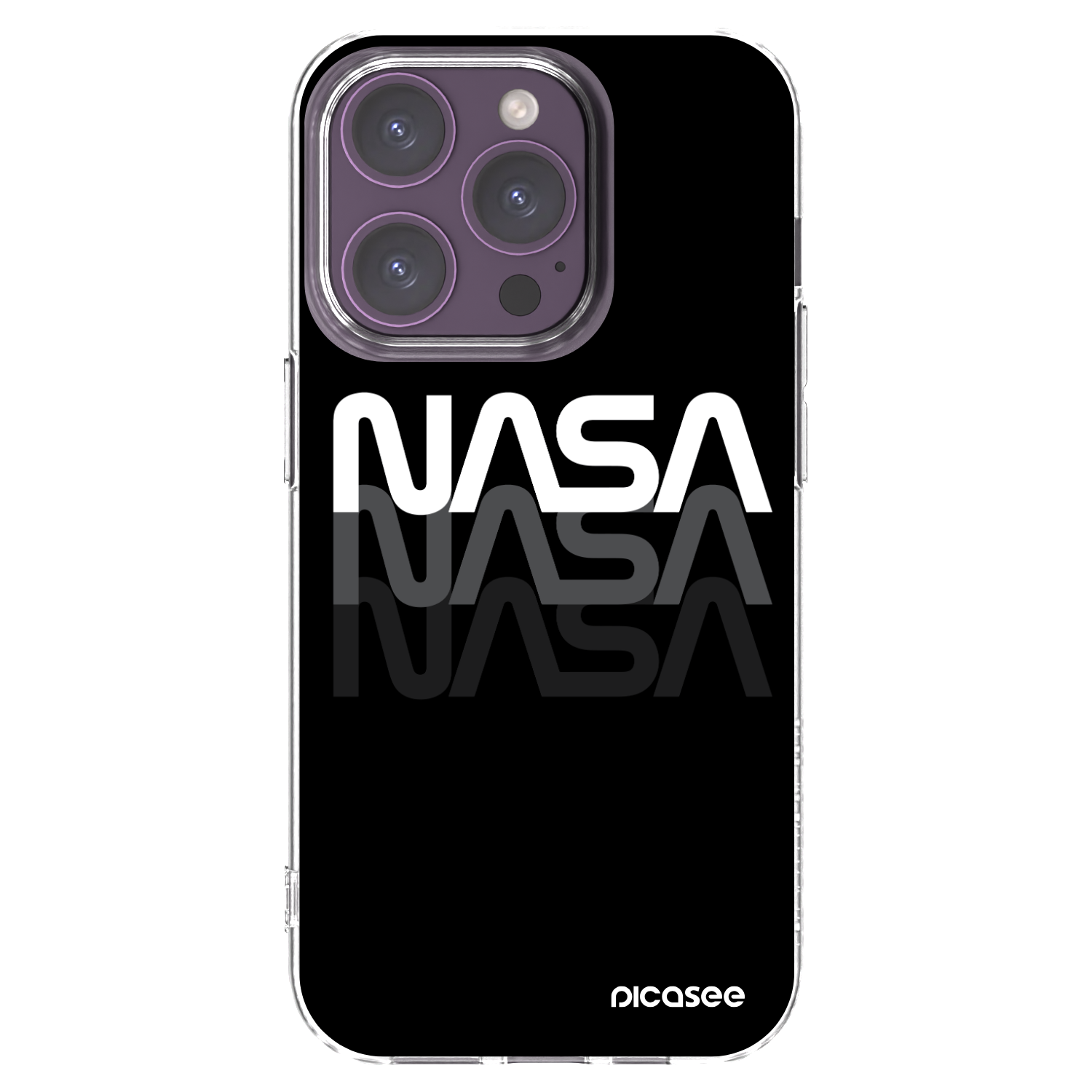 Picasee silikónový prehľadný obal pre Apple iPhone 14 Pro - NASA Triple