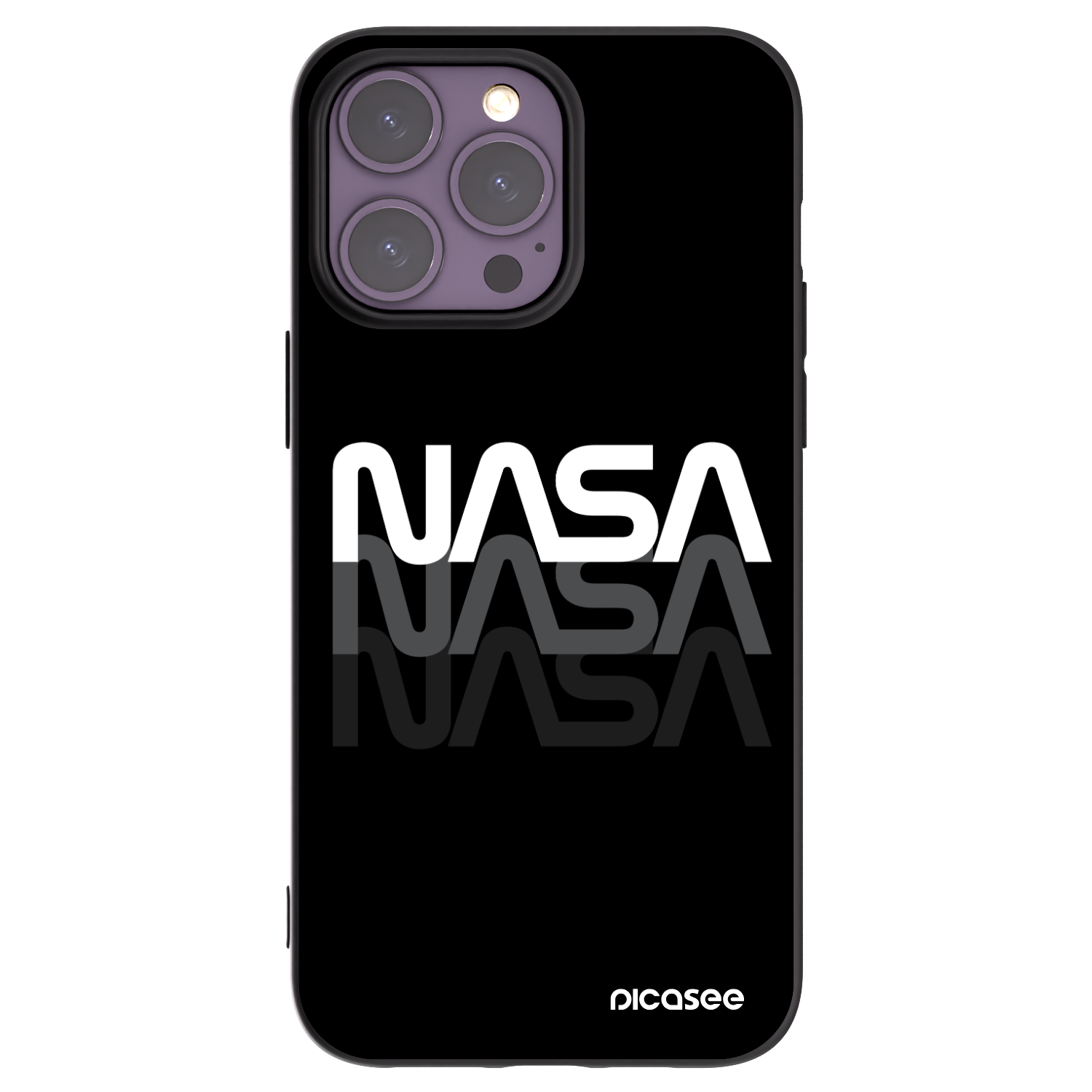 Picasee silikónový čierny obal pre Apple iPhone 14 Pro Max - NASA Triple