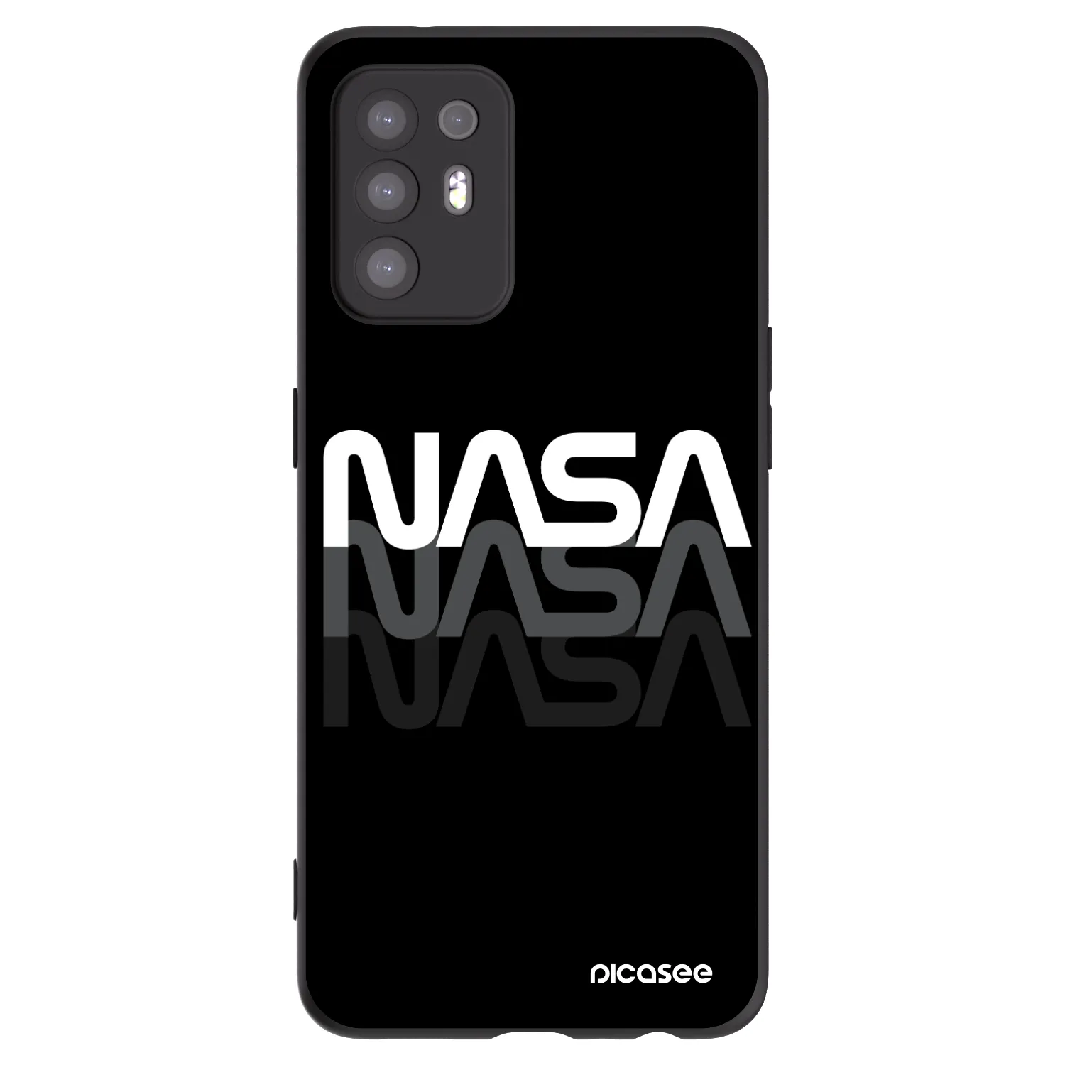 Picasee silikónový čierny obal pre OPPO A94 5G - NASA Triple