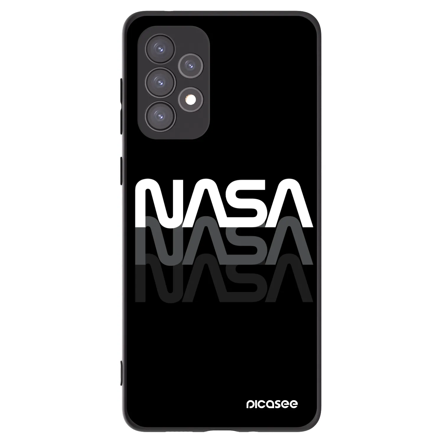 Picasee silikónový čierny obal pre Samsung Galaxy A73 5G - NASA Triple