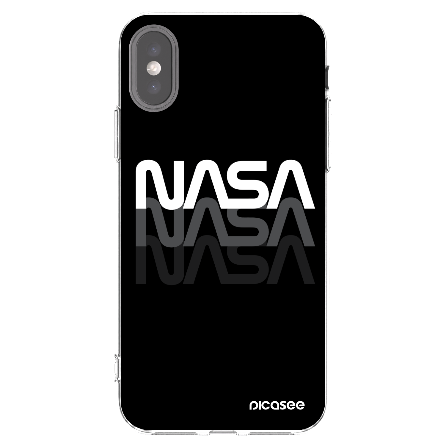 Picasee silikónový prehľadný obal pre Apple iPhone X/XS - NASA Triple