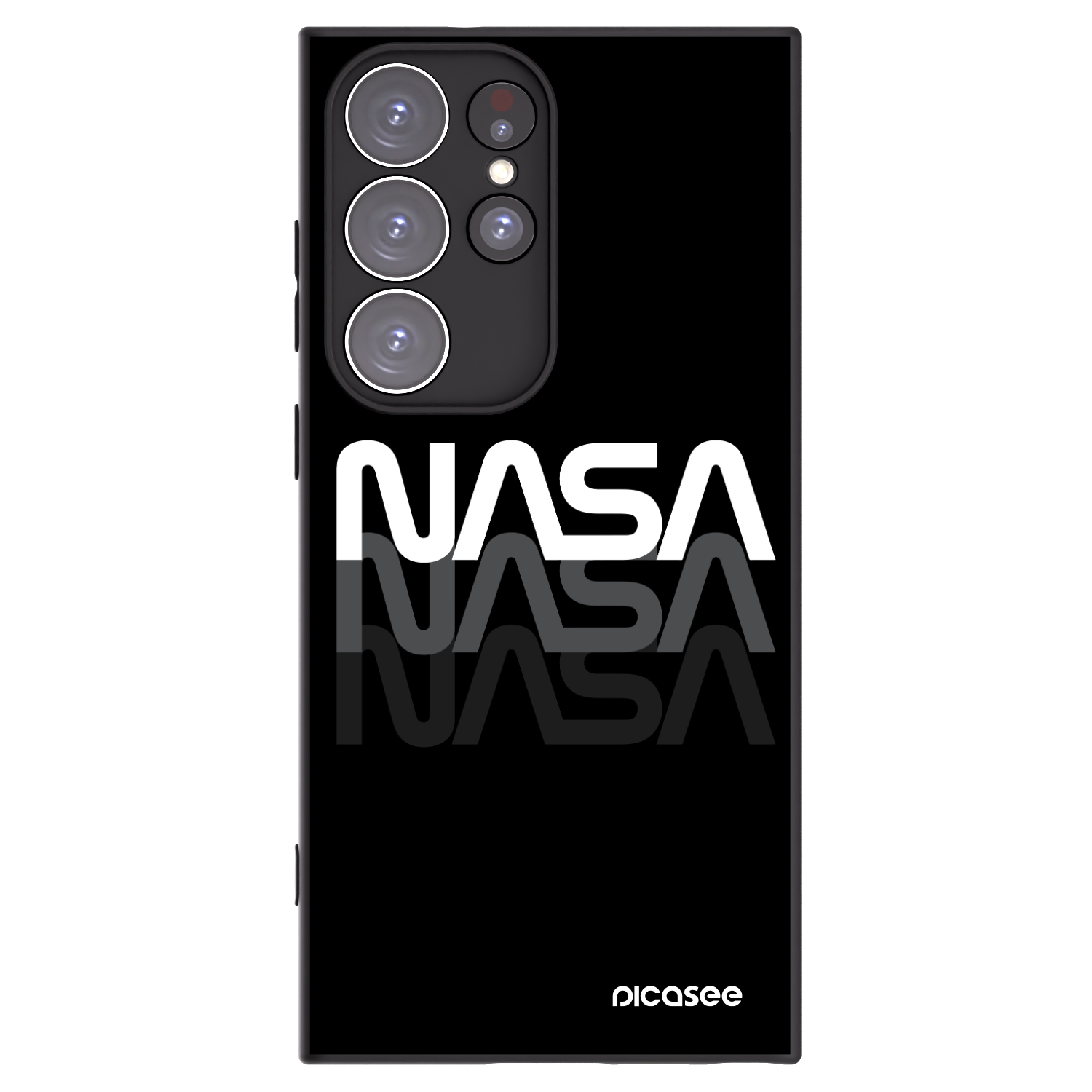 Picasee silikónový čierny obal pre Samsung Galaxy S23 Ultra 5G - NASA Triple