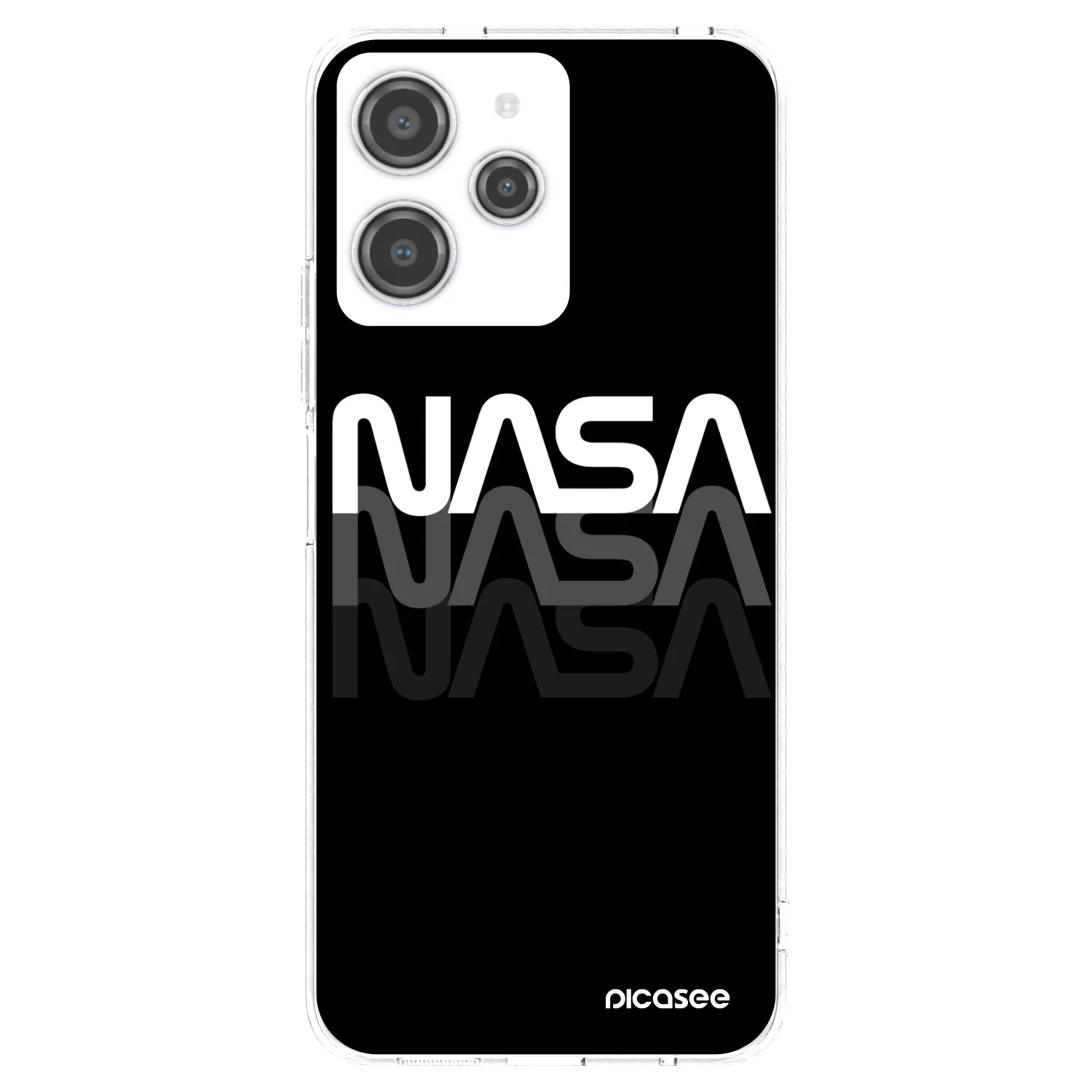 Silikónový prehľadný obal pre Xiaomi Redmi 12 4G - NASA Triple
