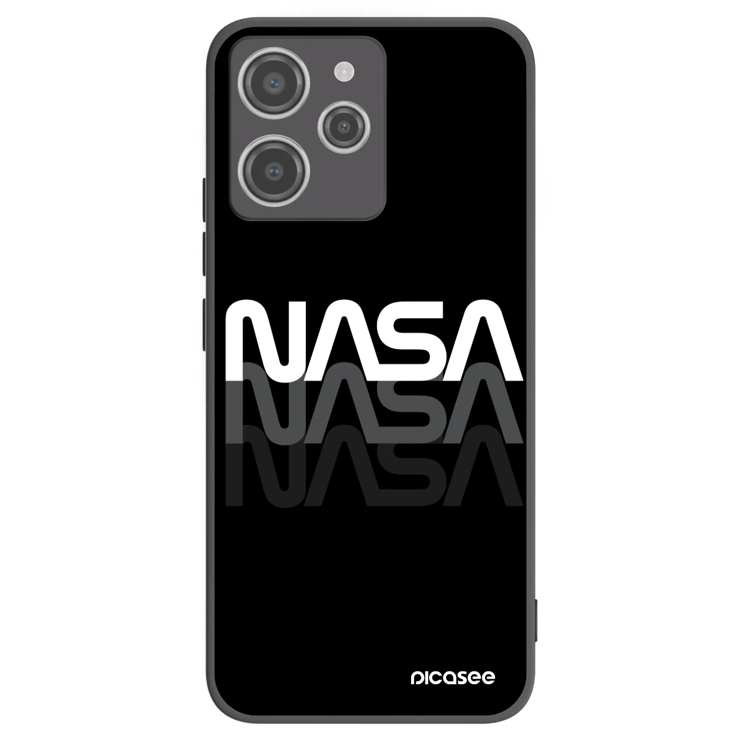 Silikónový čierny obal pre Xiaomi Redmi 12 4G - NASA Triple