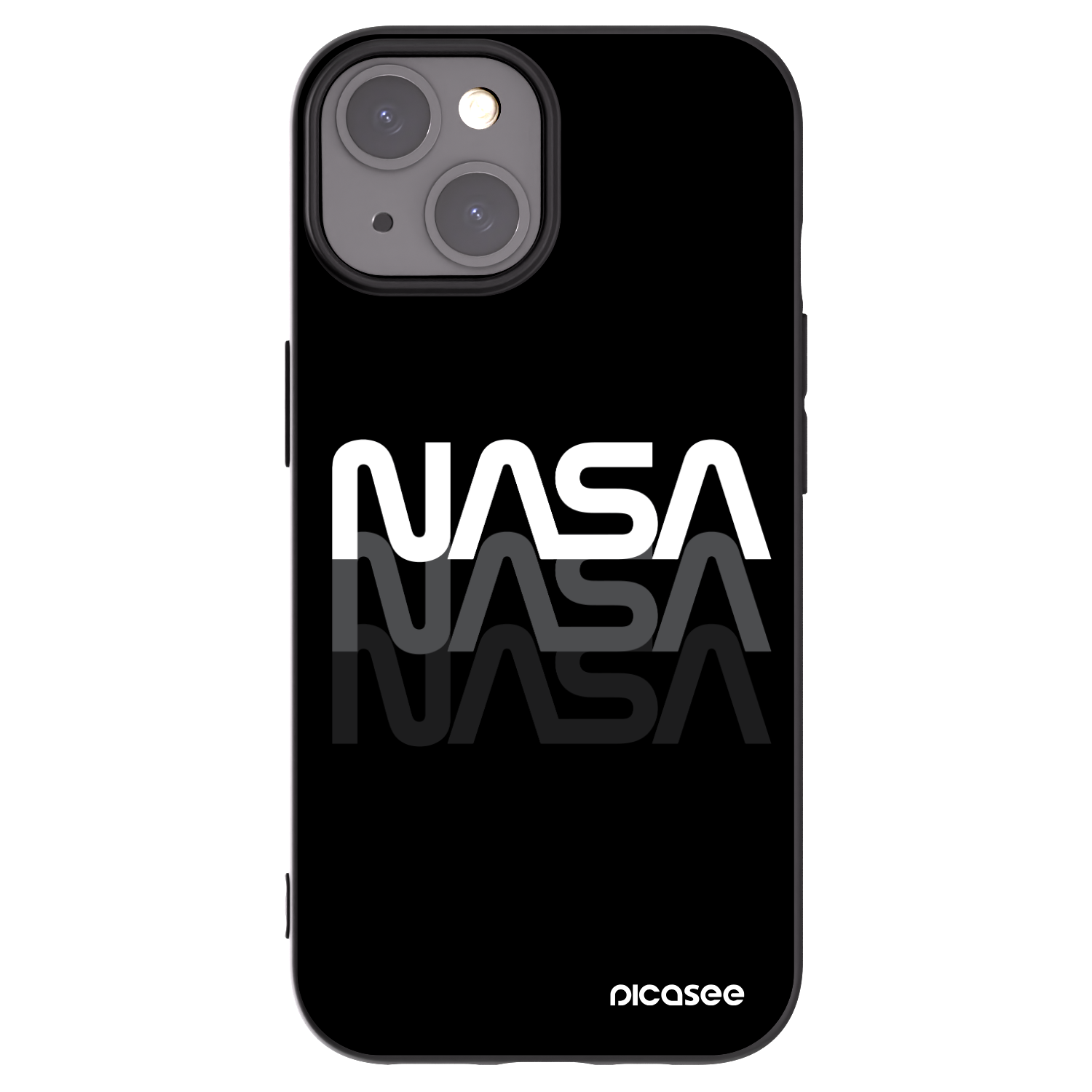 Silikónový čierny obal pre Apple iPhone 15 - NASA Triple