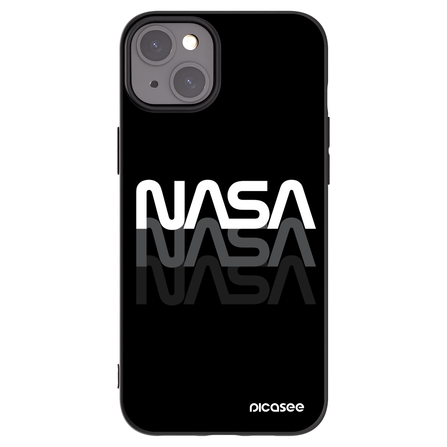 Picasee silikónový čierny obal pre Apple iPhone 15 Plus - NASA Triple