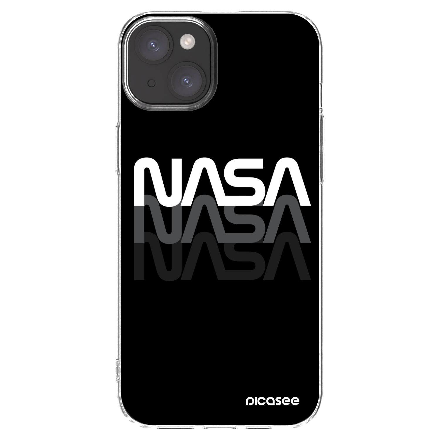 Picasee silikónový prehľadný obal pre Apple iPhone 15 Plus - NASA Triple