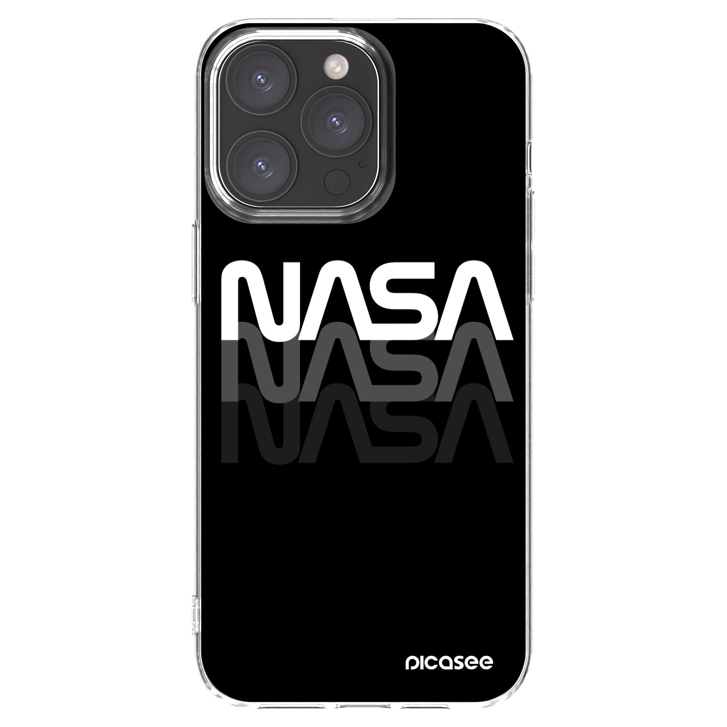 Picasee silikónový prehľadný obal pre Apple iPhone 15 Pro Max - NASA Triple