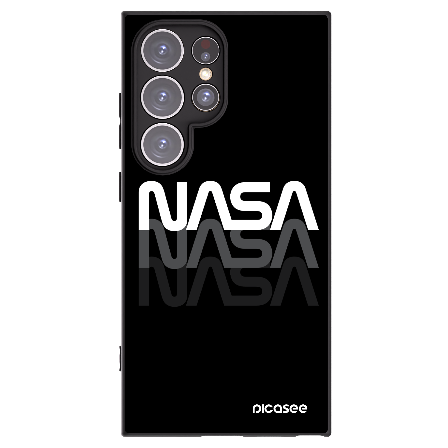 Picasee silikónový čierny obal pre Samsung Galaxy S24 Ultra S928B 5G - NASA Triple