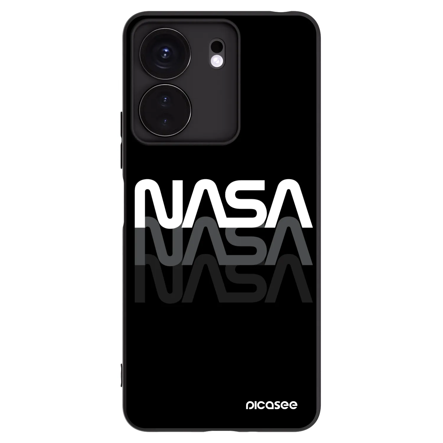 Silikónový čierny obal pre Xiaomi Redmi 13C 4G - NASA Triple