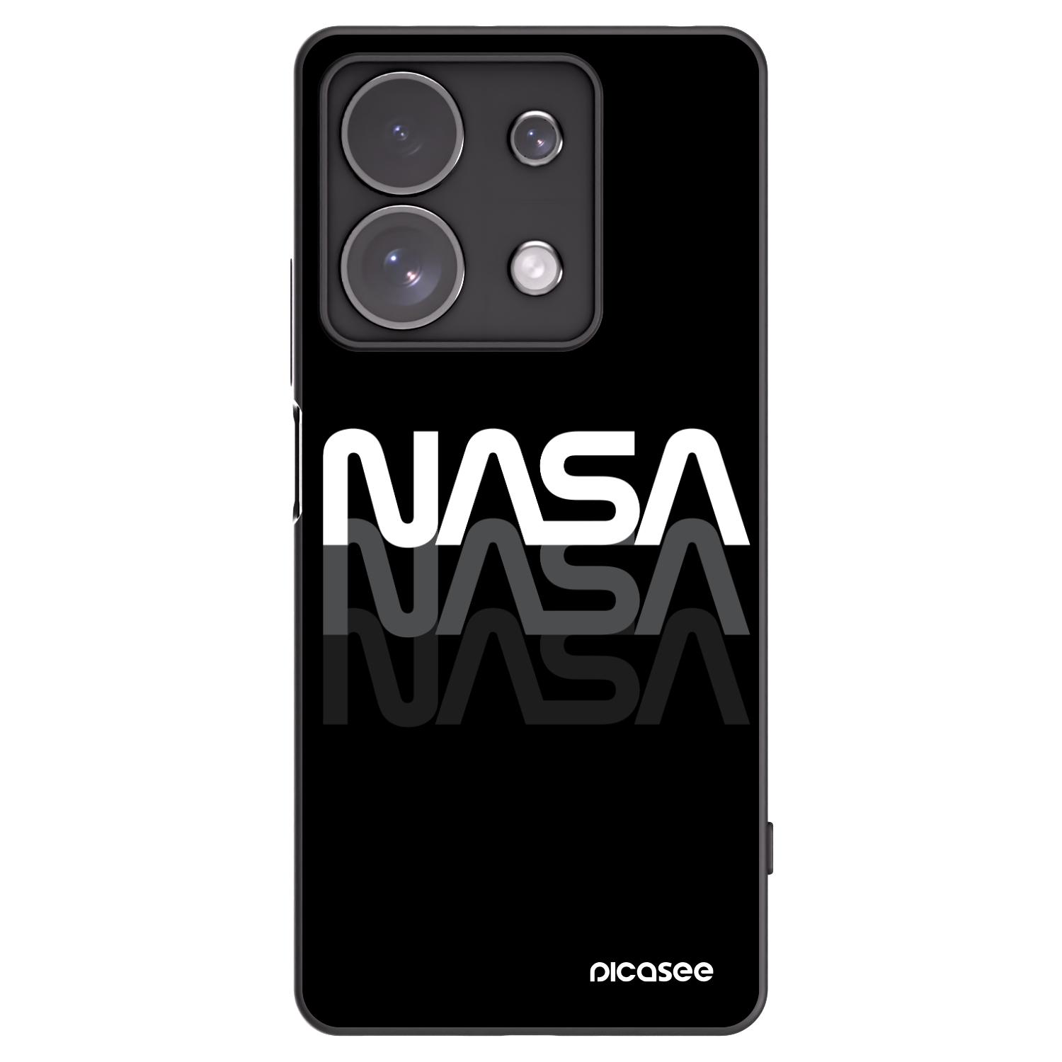 Silikónový čierny obal pre Xiaomi Redmi Note 13 Pro 4G - NASA Triple