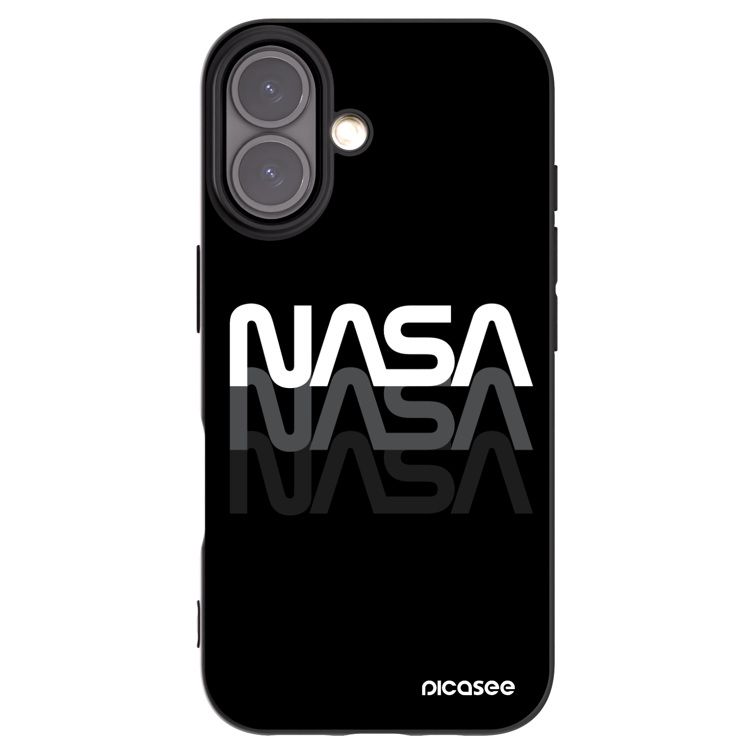Picasee silikónový čierny obal pre Apple iPhone 16 - NASA Triple