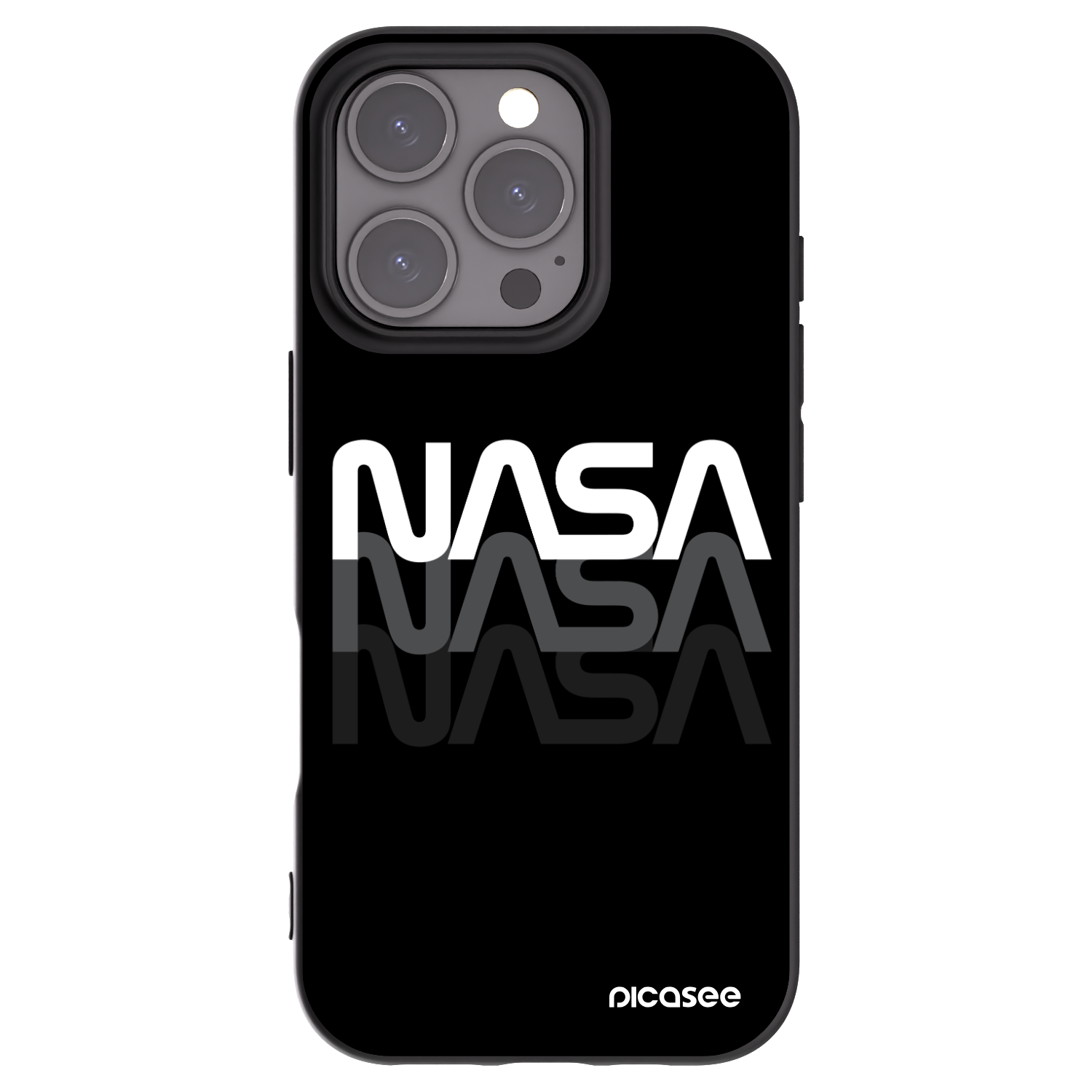 Picasee silikónový čierny obal pre Apple iPhone 16 Pro - NASA Triple