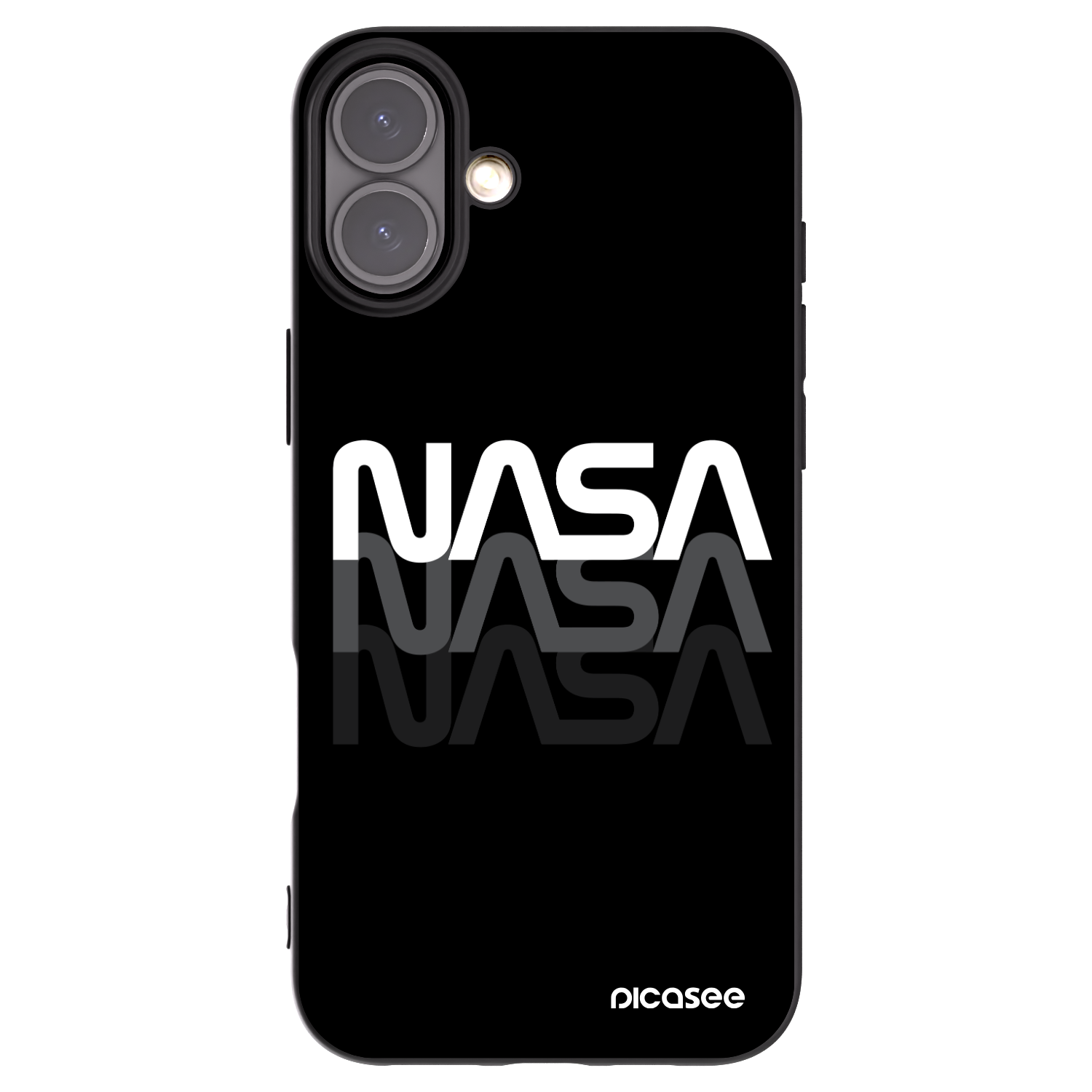 Picasee silikónový čierny obal pre Apple iPhone 16 Plus - NASA Triple
