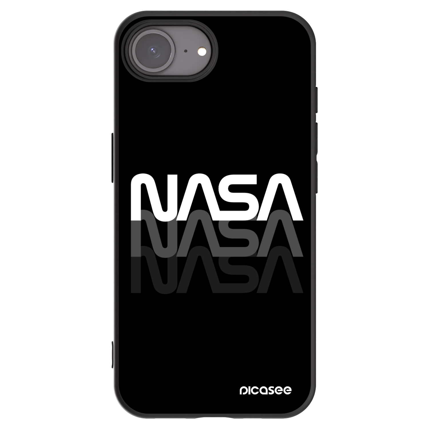 Picasee silikónový čierny obal pre Apple iPhone 16e - NASA Triple