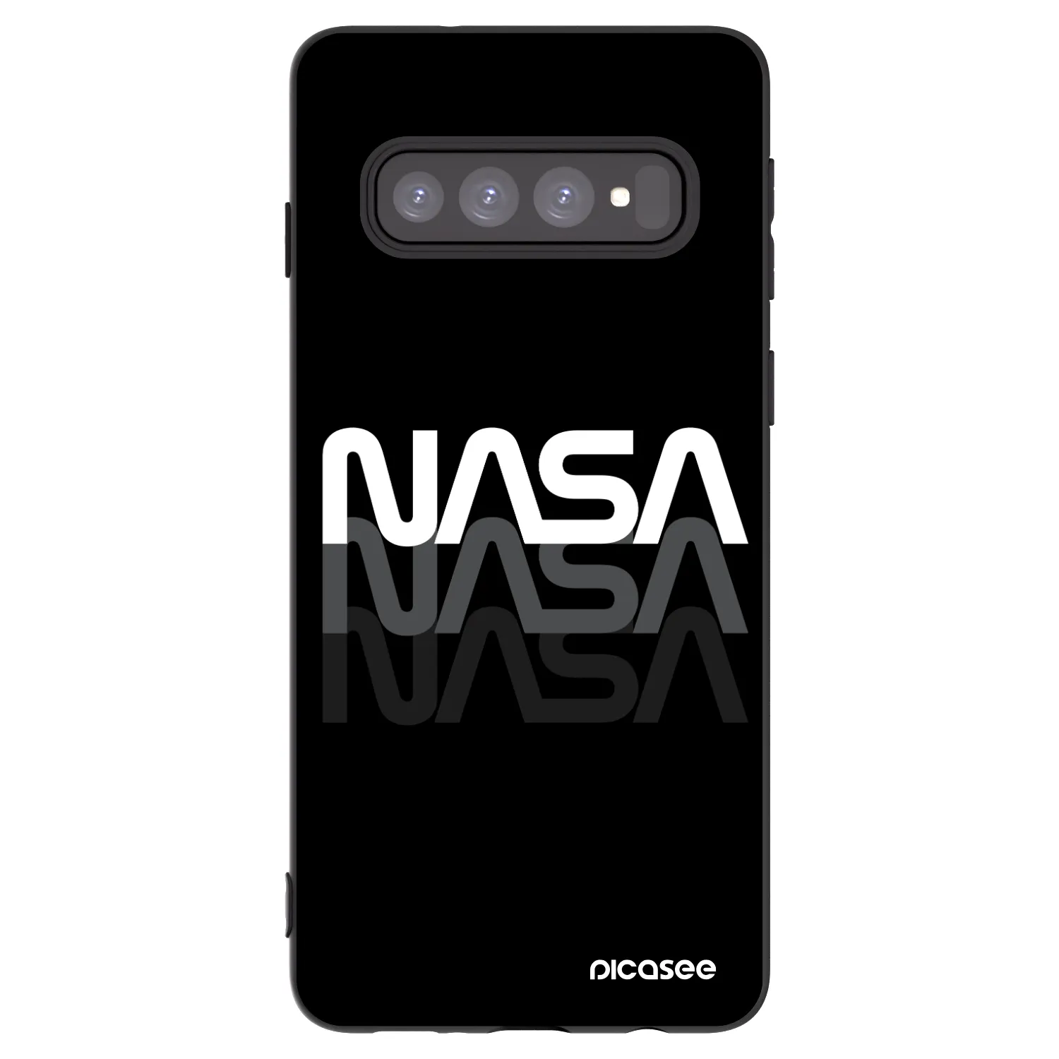 Picasee silikónový čierny obal pre Samsung Galaxy S10 G973 - NASA Triple