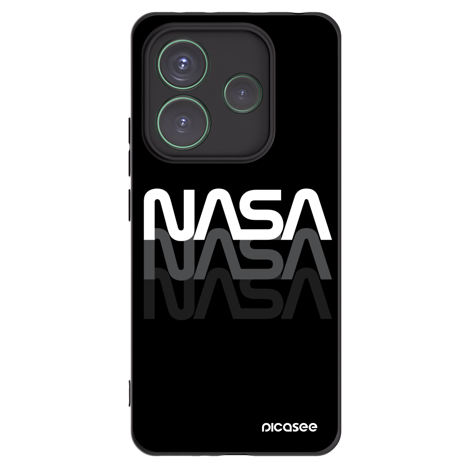 Silikónový čierny obal pre Xiaomi Redmi Note 14 5G - NASA Triple