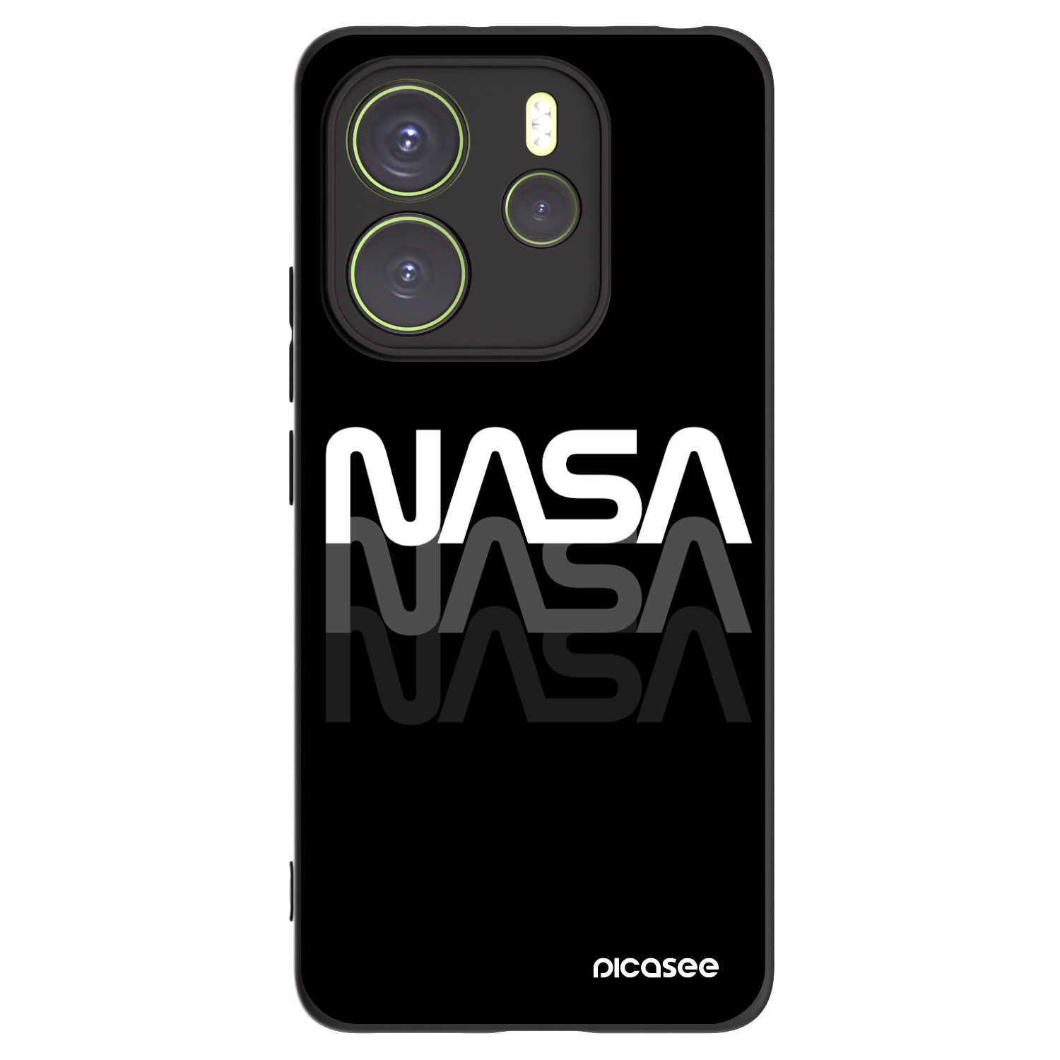 Picasee silikónový čierny obal pre Xiaomi Redmi Note 14 4G - NASA Triple