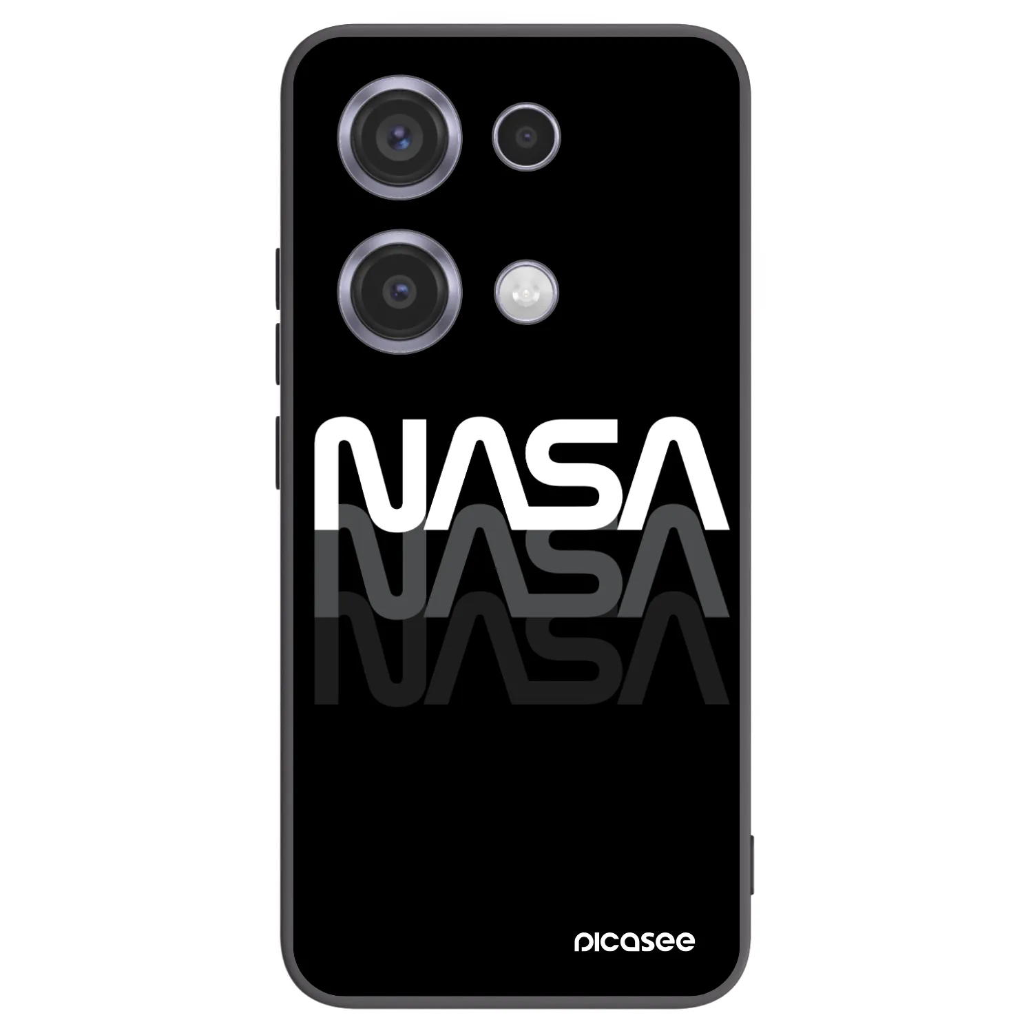 Silikónový čierny obal pre Xiaomi Redmi Note 14S - NASA Triple