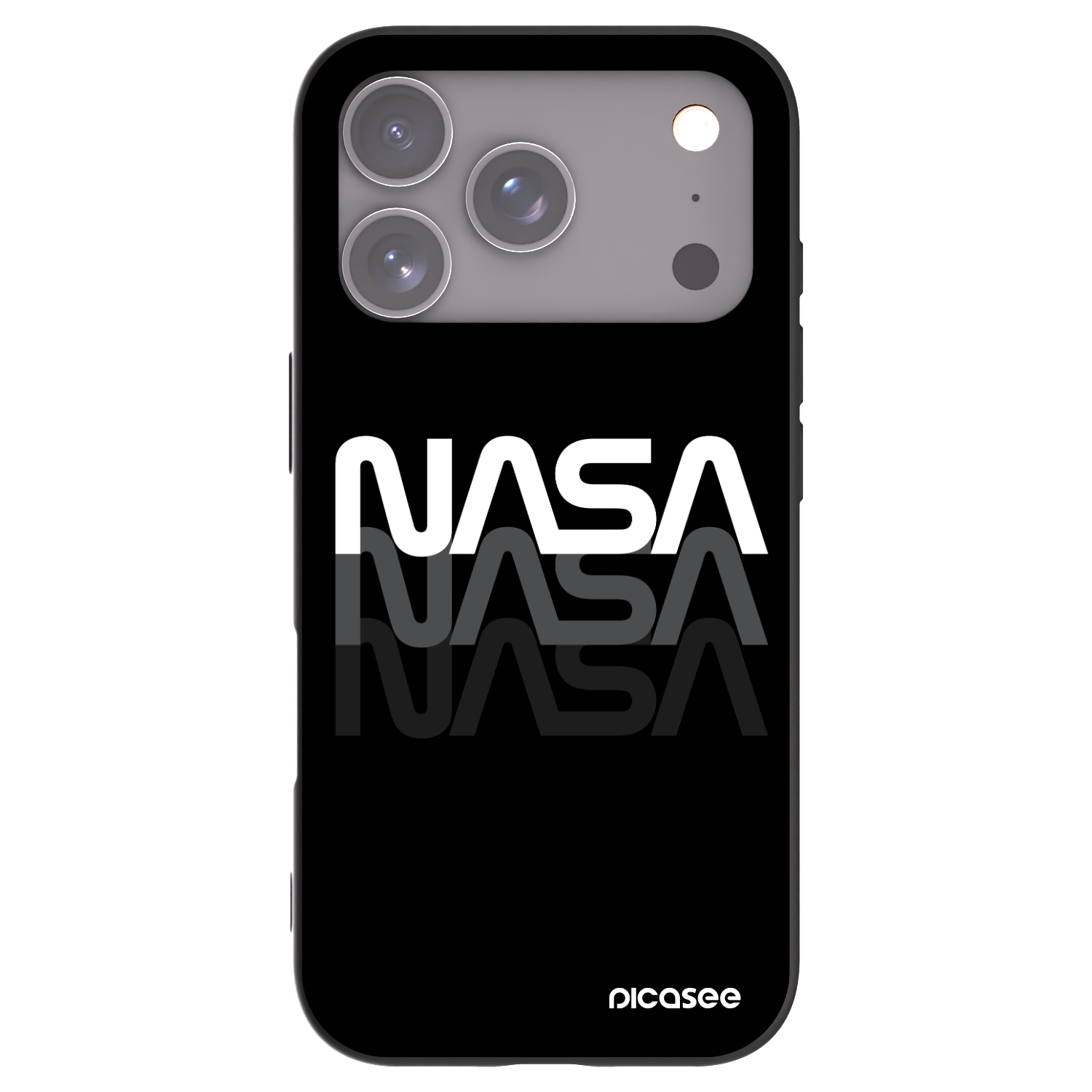 Picasee silikónový čierny obal pre Apple iPhone 17 Pro - NASA Triple