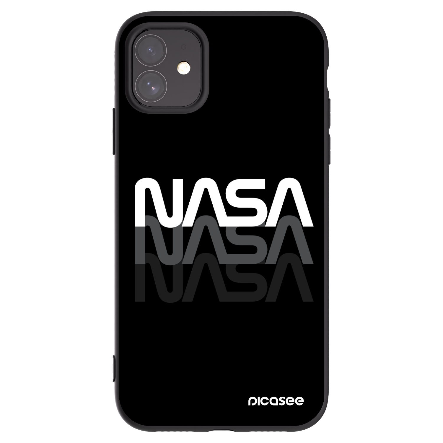 Picasee silikónový čierny obal pre Apple iPhone 11 - NASA Triple
