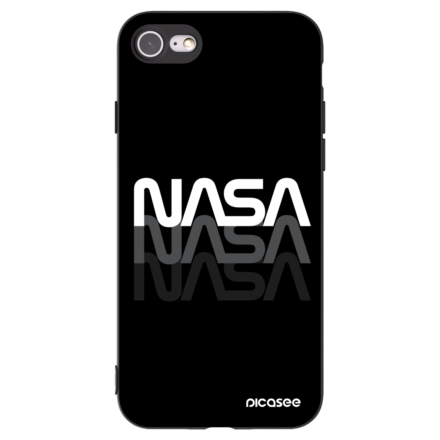 Picasee silikónový čierny obal pre Apple iPhone SE 2020 - NASA Triple