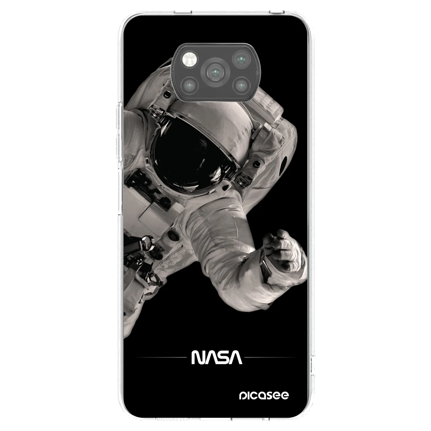 Picasee silikónový čierny obal pre Xiaomi Poco X3 - Astronaut Big