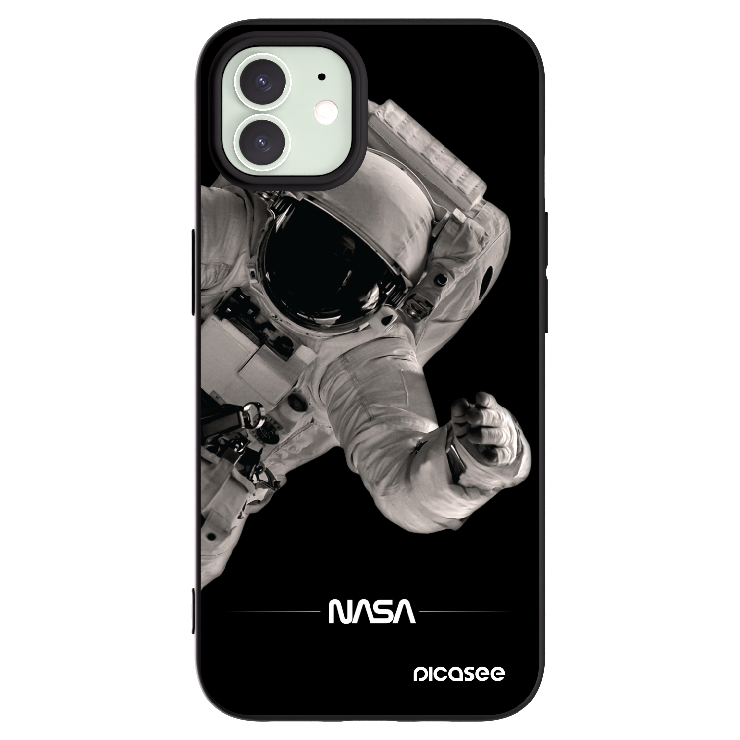 Picasee silikónový čierny obal pre Apple iPhone 12 Pro - Astronaut Big
