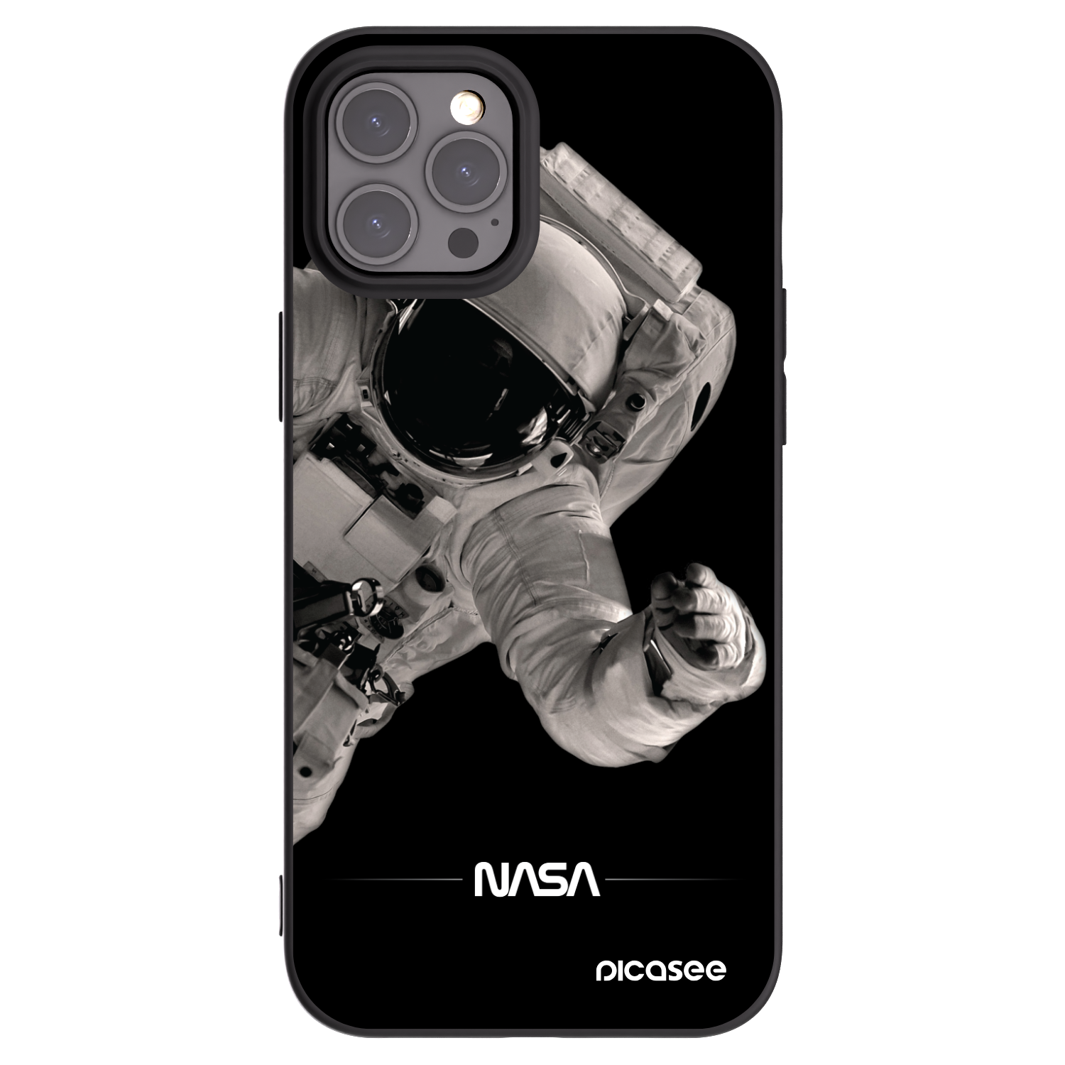 Picasee silikónový čierny obal pre Apple iPhone 12 Pro Max - Astronaut Big