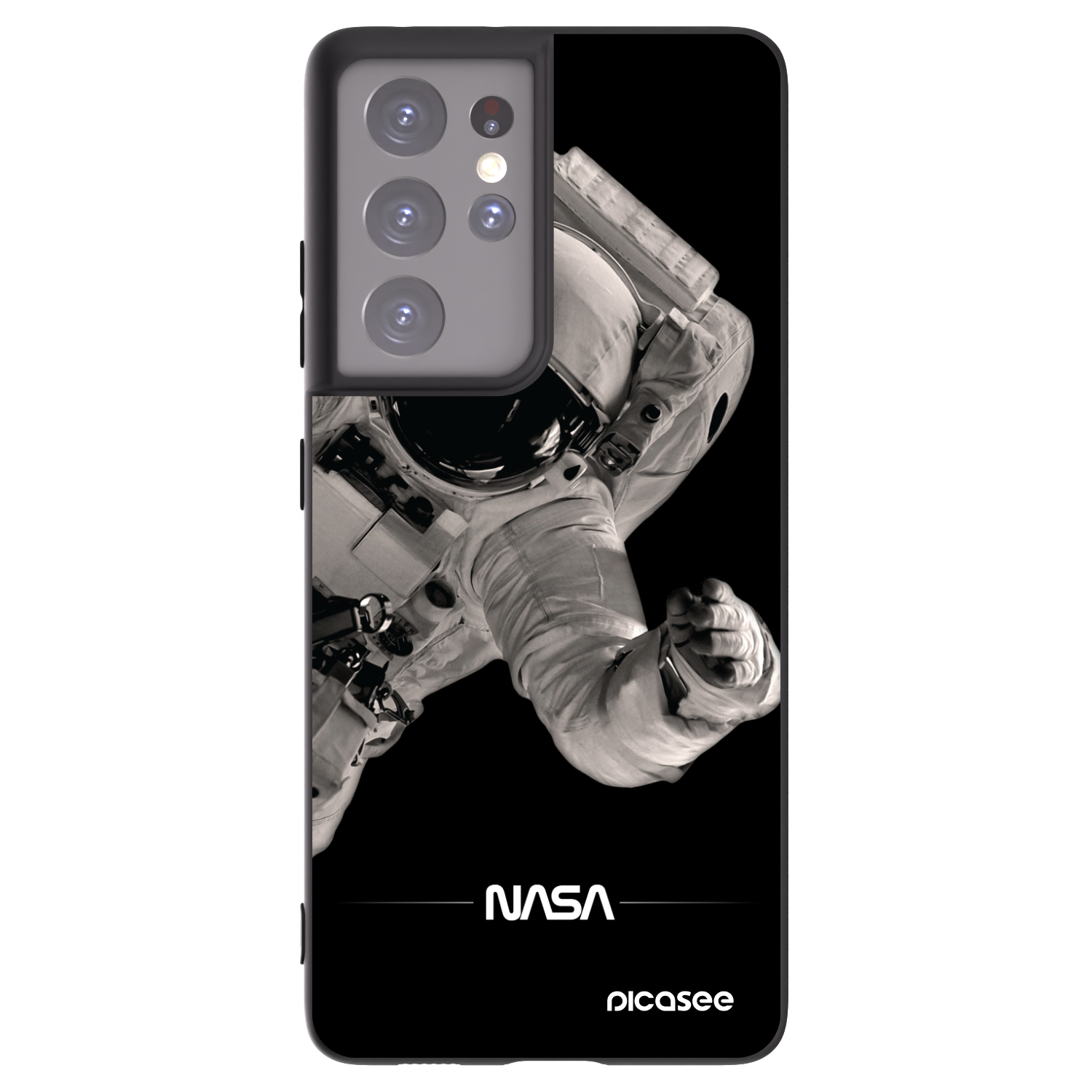 Picasee silikónový čierny obal pre Samsung Galaxy S21 Ultra 5G G998B - Astronaut Big