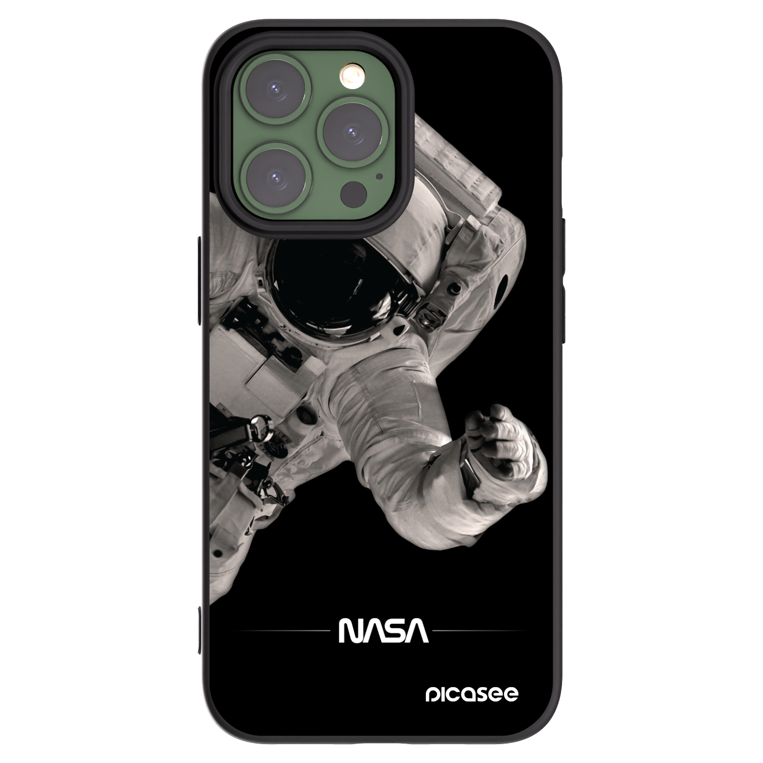 Picasee silikónový čierny obal pre Apple iPhone 13 Pro - Astronaut Big
